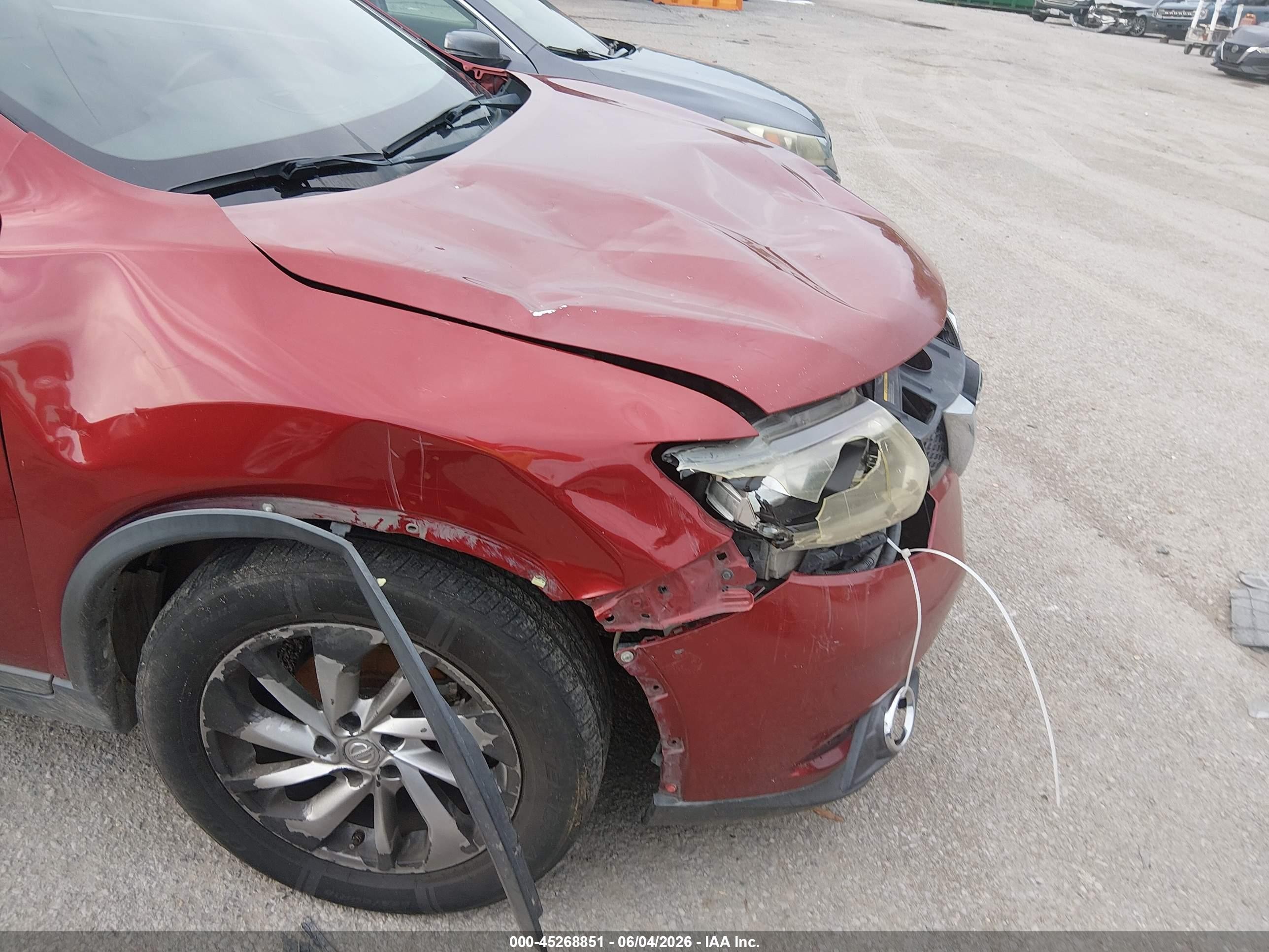 2014 Nissan Rogue Sl Red vin: 5N1AT2MT2EC752411