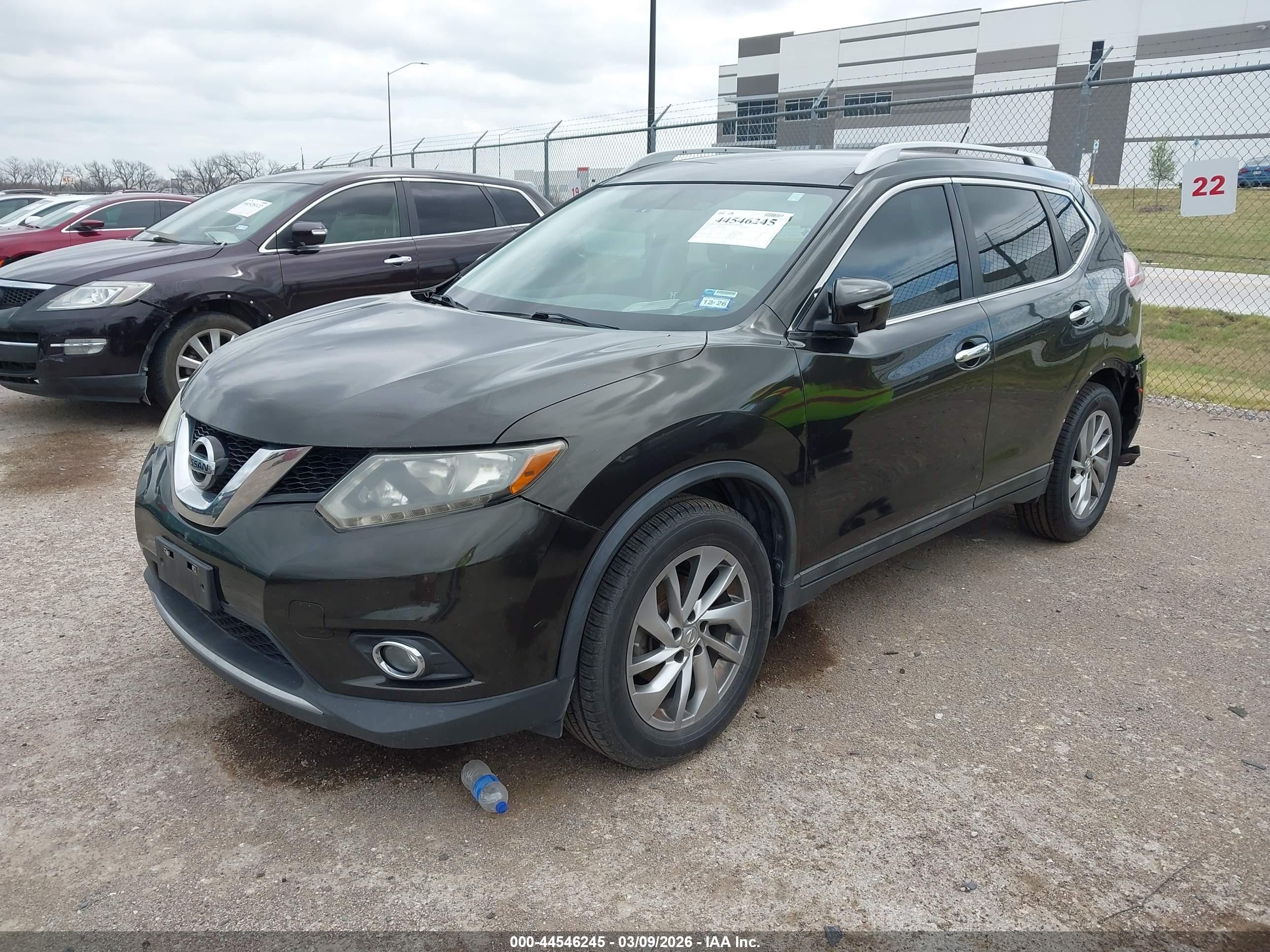 2014 Nissan Rogue Sl Black vin: 5N1AT2MT2EC771136