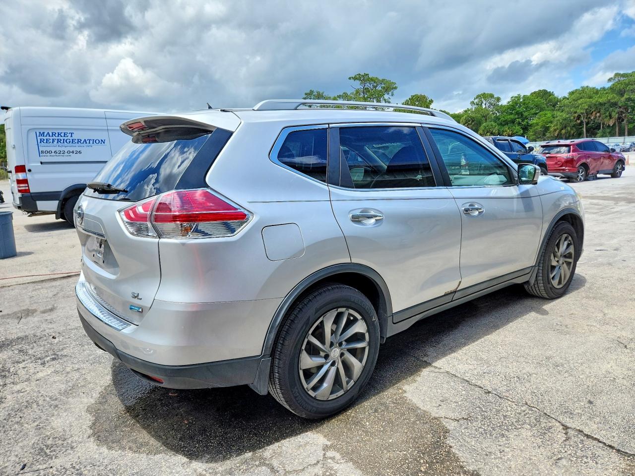 2014 Nissan Rogue Sl Silver vin: 5N1AT2MT2EC772769