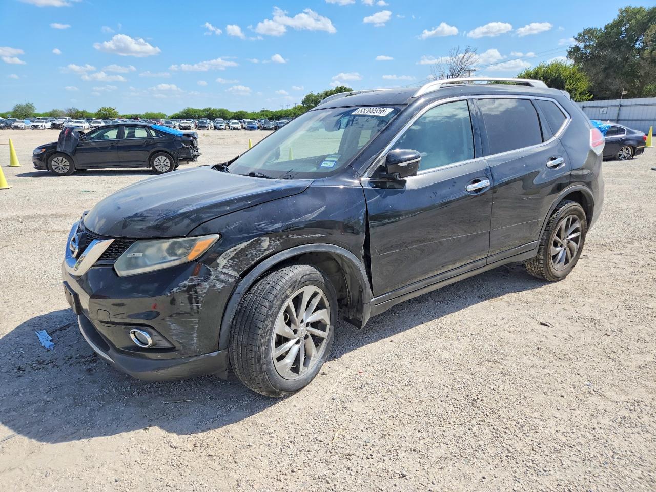 2014 Nissan Rogue Sl Black vin: 5N1AT2MT2EC775221