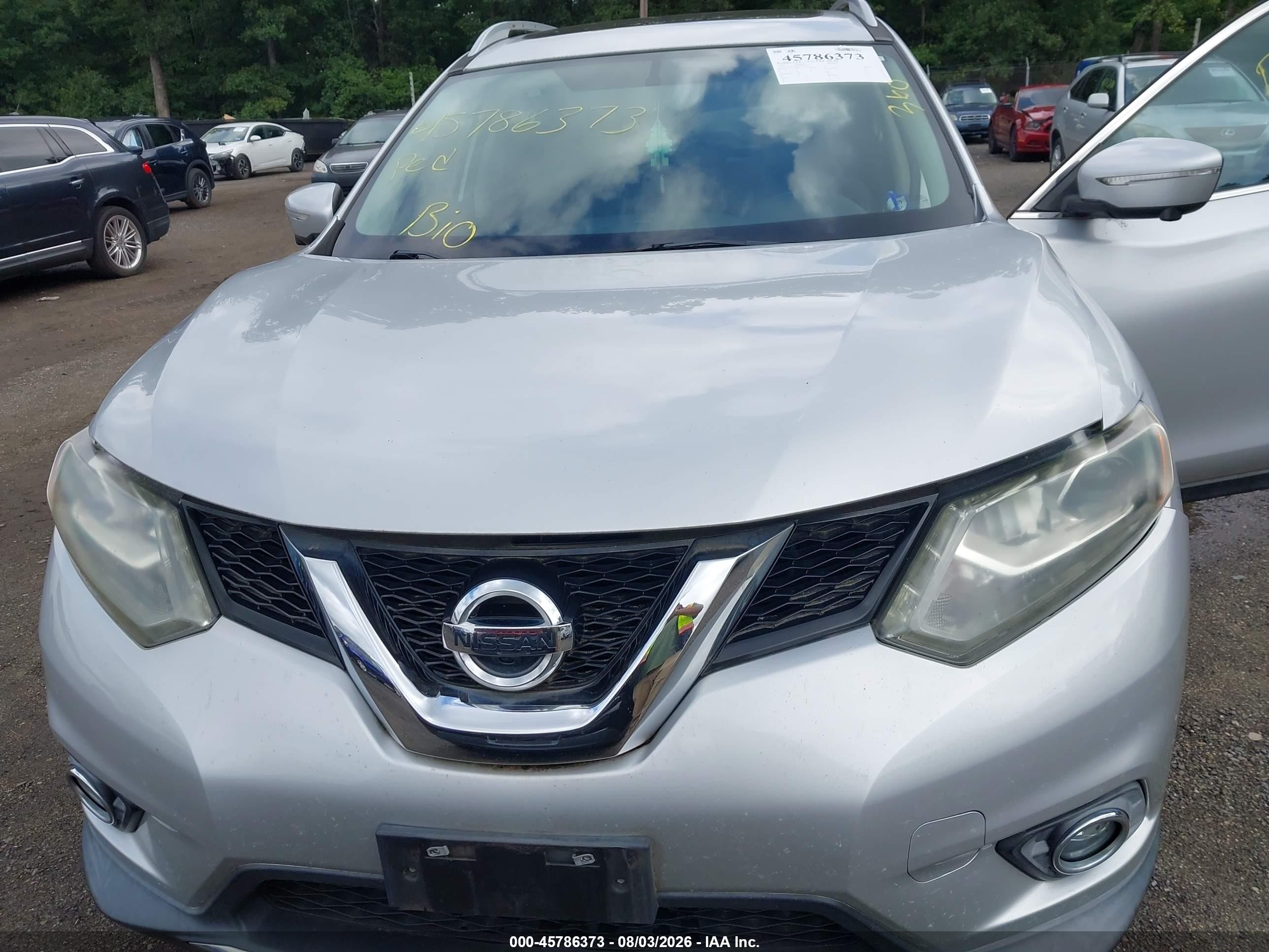 2014 Nissan Rogue Sl Silver vin: 5N1AT2MT2EC783304
