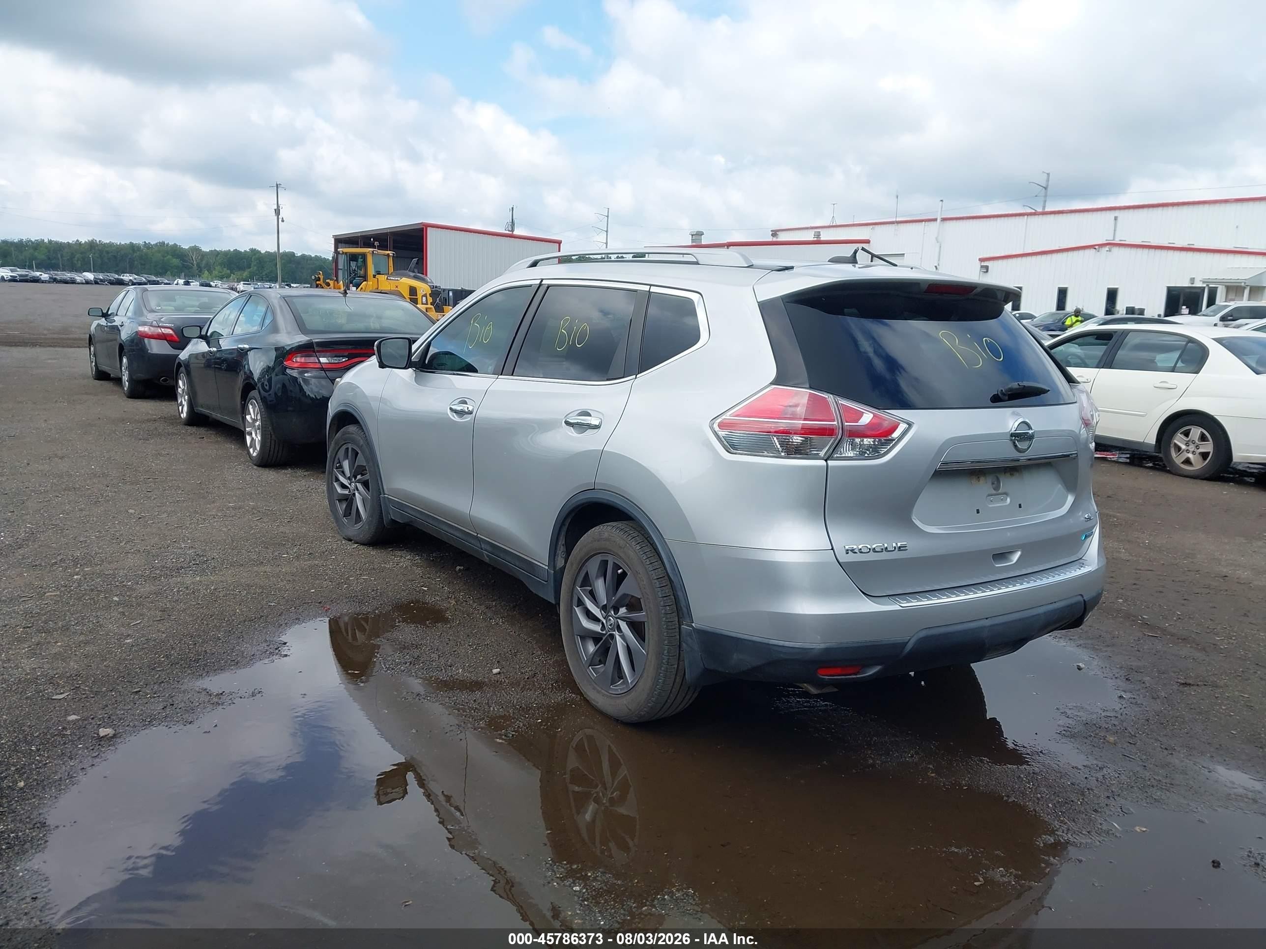 2014 Nissan Rogue Sl Silver vin: 5N1AT2MT2EC783304