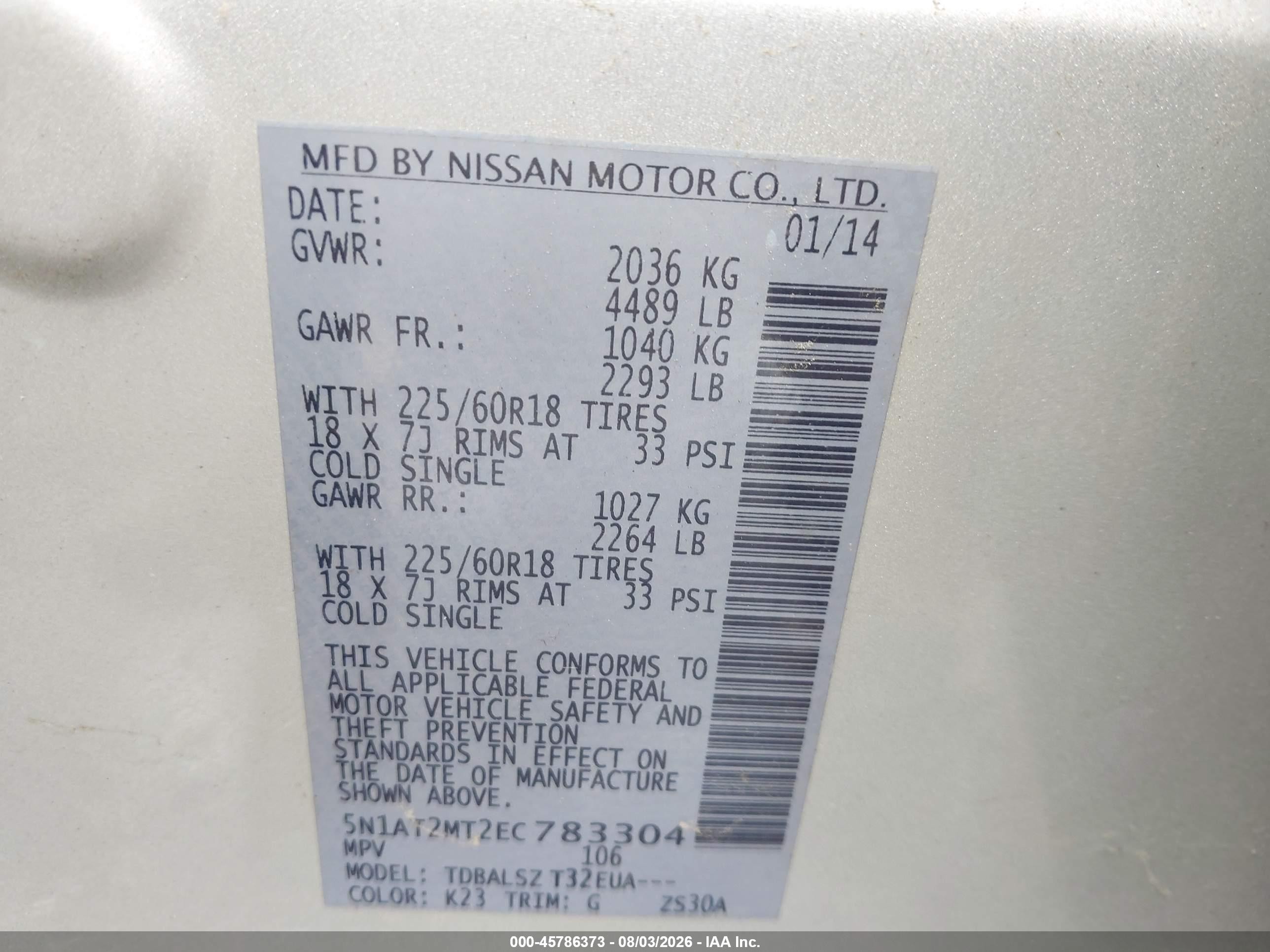 2014 Nissan Rogue Sl Silver vin: 5N1AT2MT2EC783304