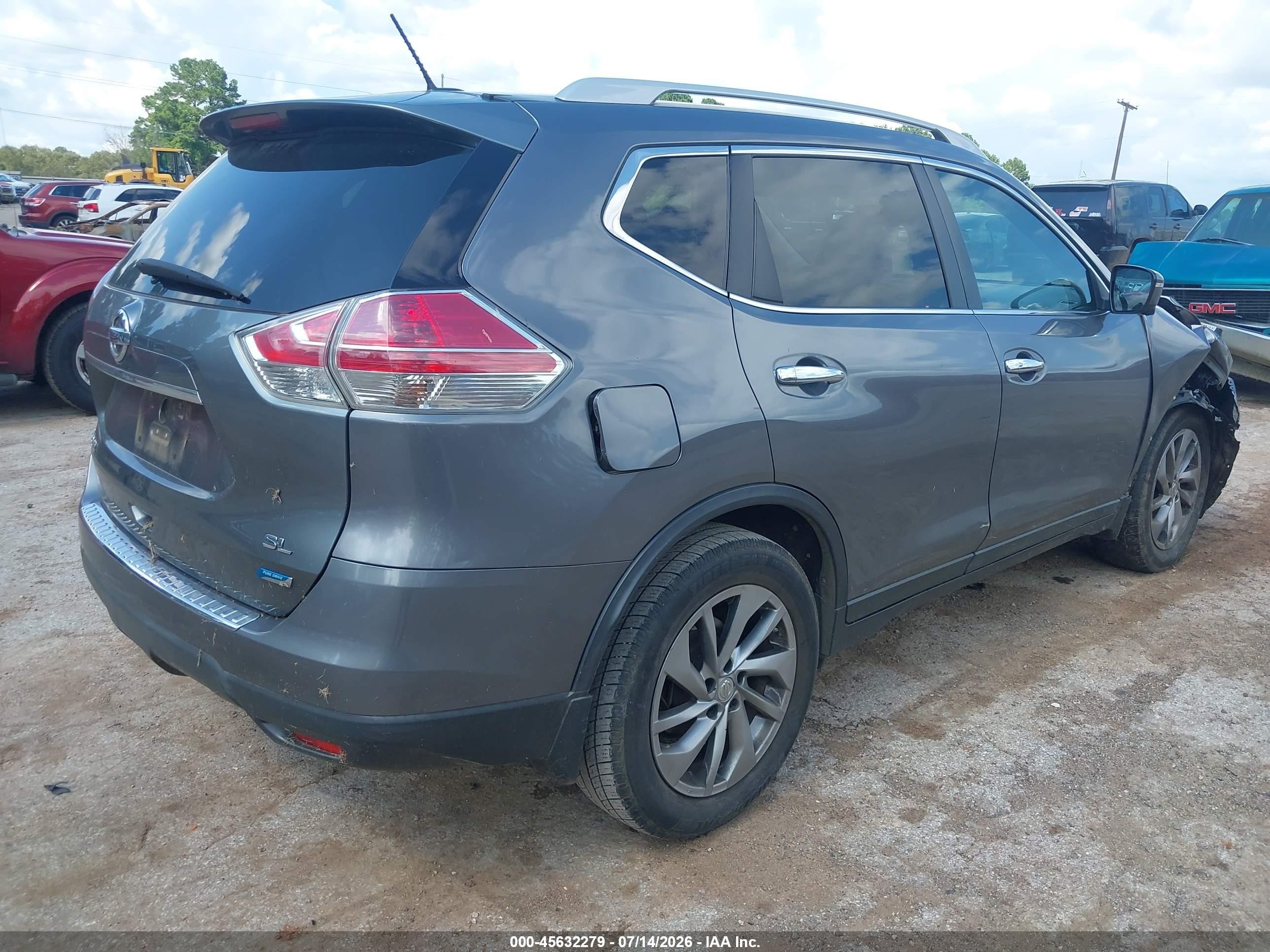 2014 Nissan Rogue S/sl/sv Gray vin: 5N1AT2MT2EC802899