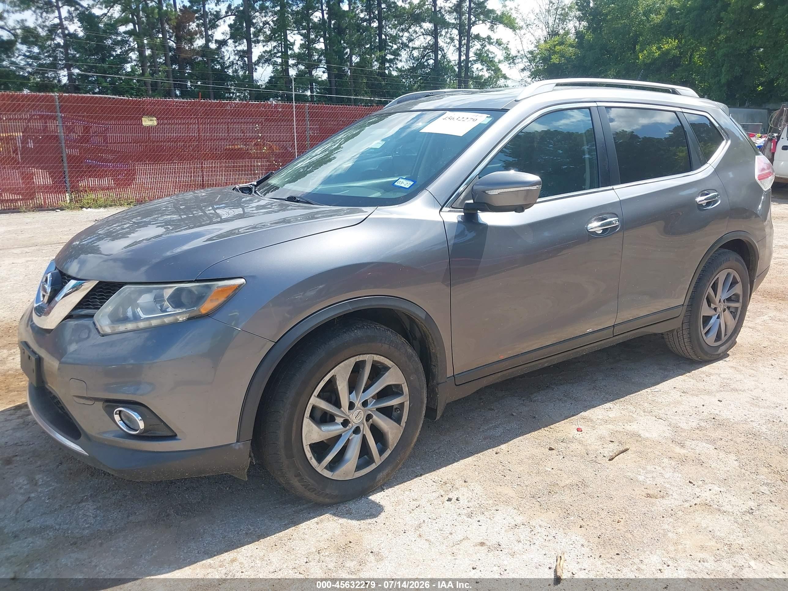 2014 Nissan Rogue S/sl/sv Gray vin: 5N1AT2MT2EC802899