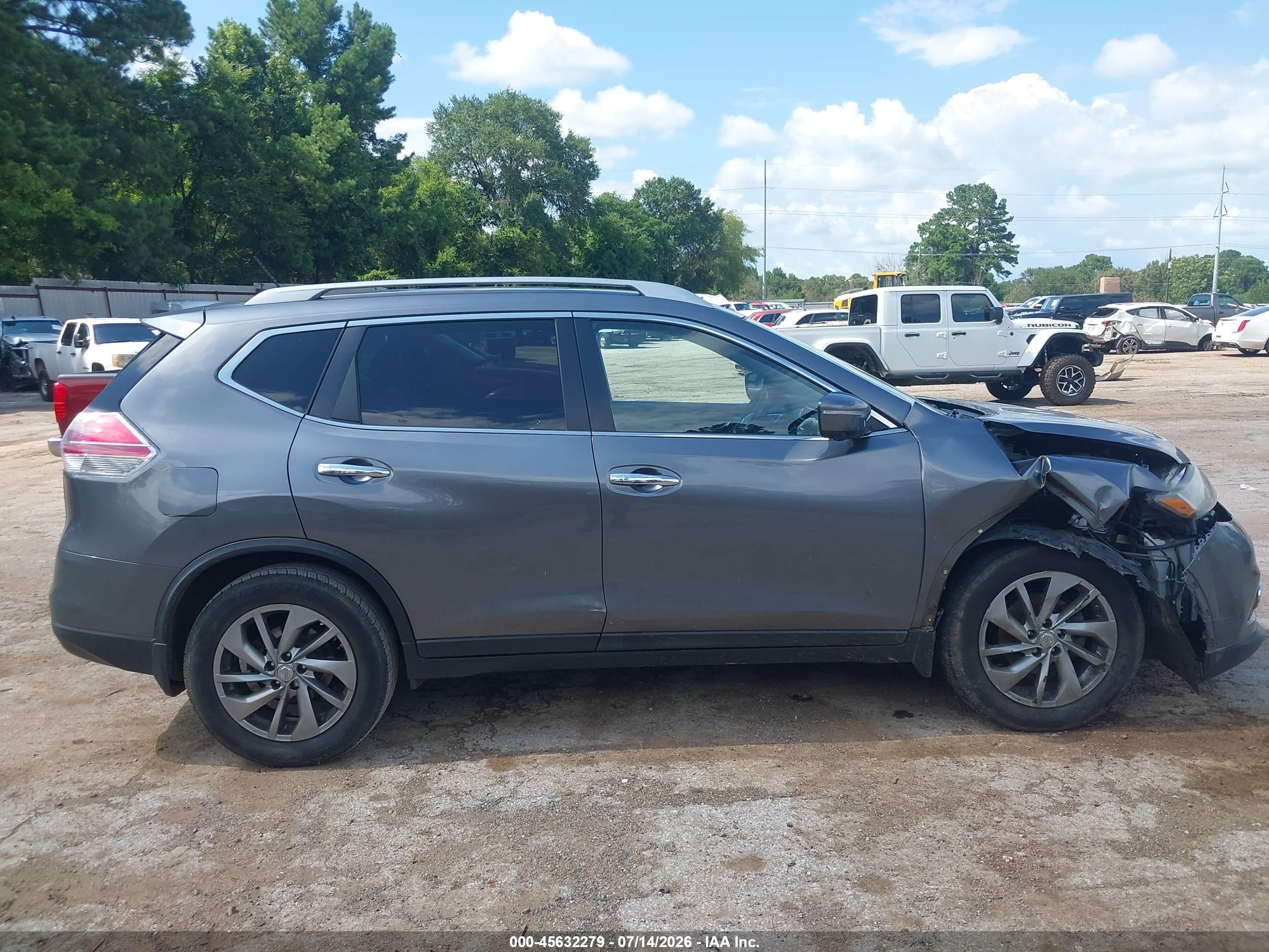 2014 Nissan Rogue S/sl/sv Gray vin: 5N1AT2MT2EC802899