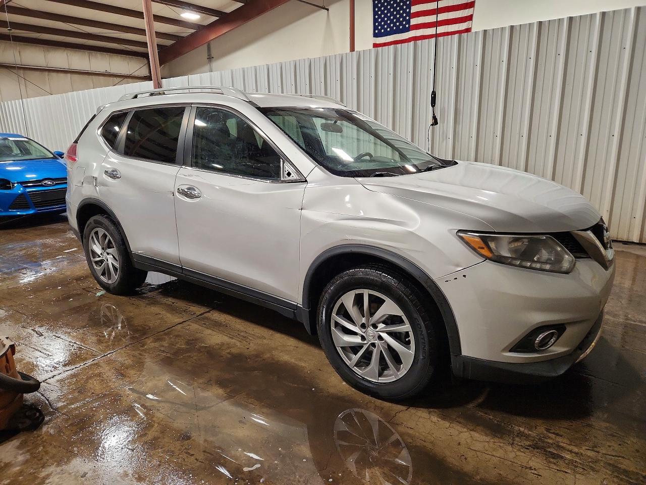 2014 Nissan Rogue Sl Silver vin: 5N1AT2MT2EC805270