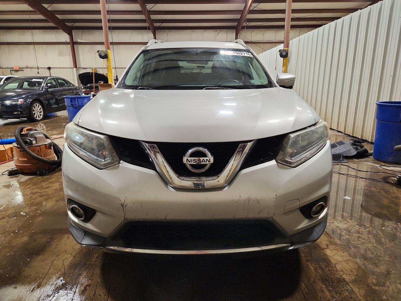 2014 Nissan Rogue Sl Silver vin: 5N1AT2MT2EC805270