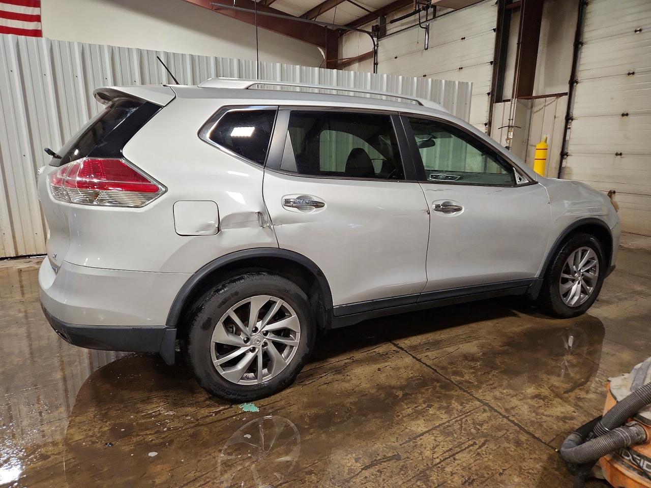2014 Nissan Rogue Sl Silver vin: 5N1AT2MT2EC805270