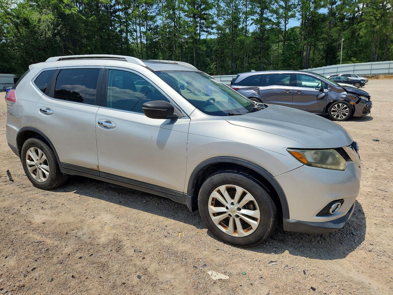 2014 Nissan Rogue S Серый vin: 5N1AT2MT2EC818925