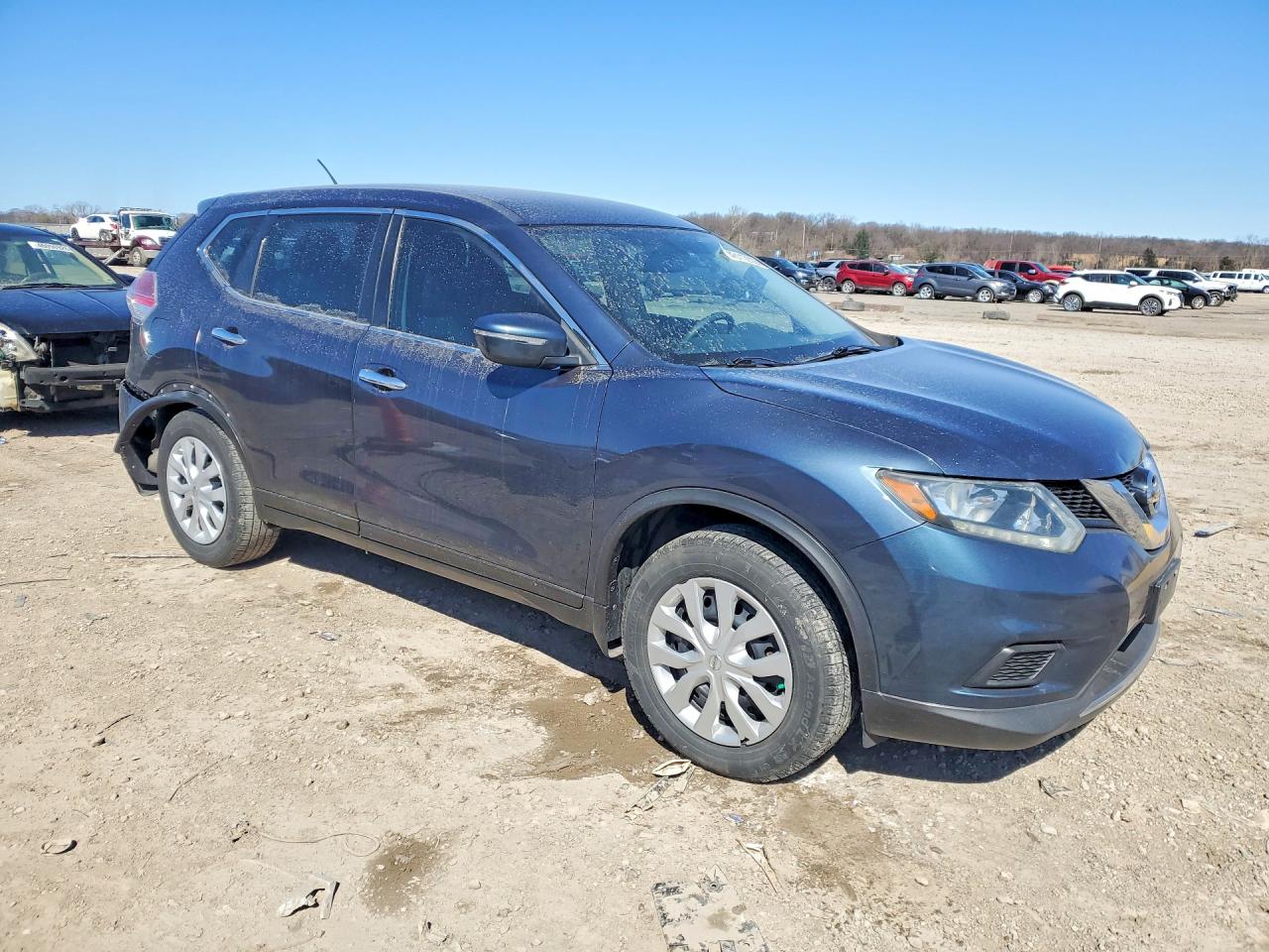 2014 Nissan Rogue S Blue vin: 5N1AT2MT2EC837555