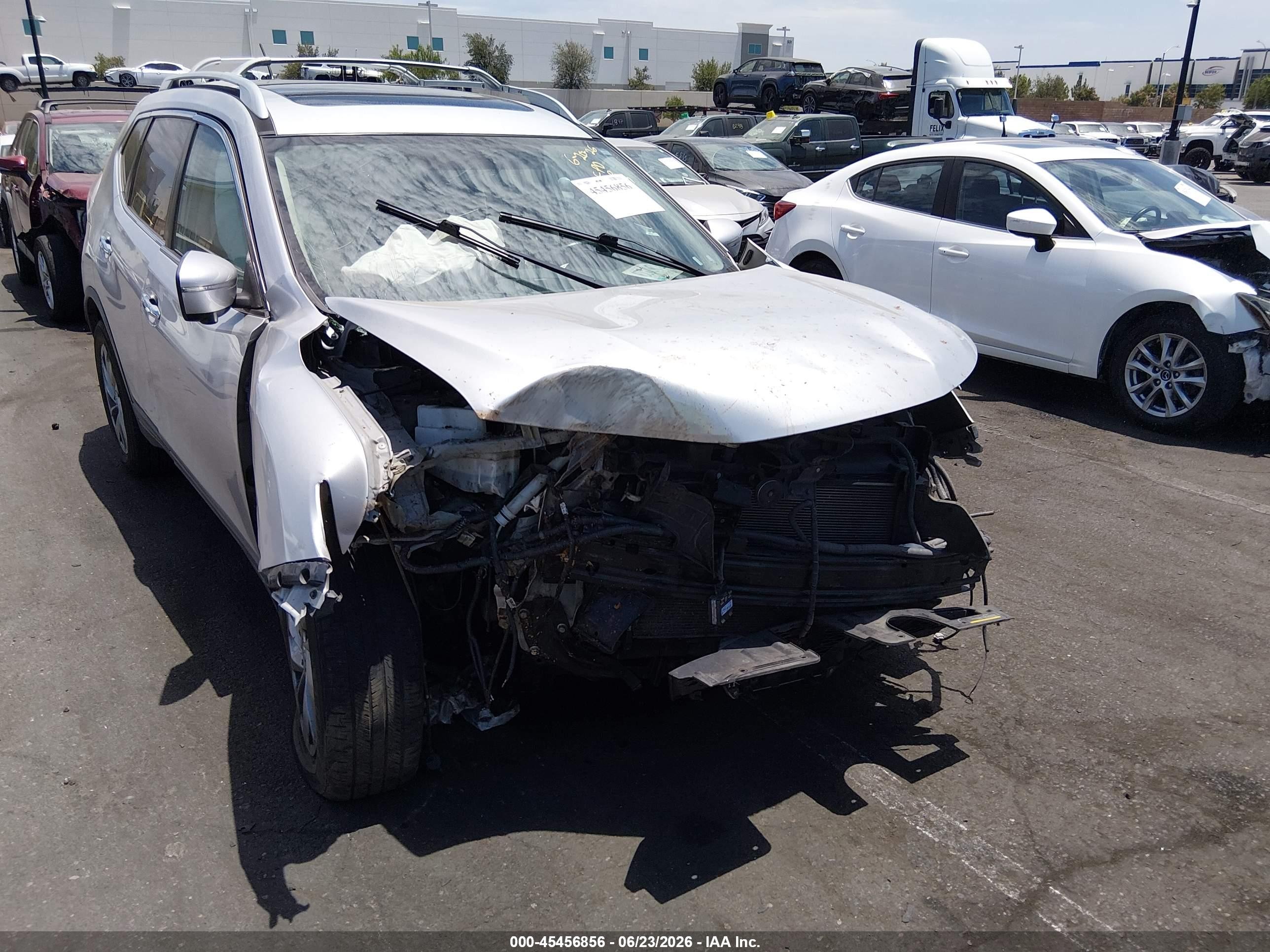 2014 Nissan Rogue Sl Silver vin: 5N1AT2MT2EC849852