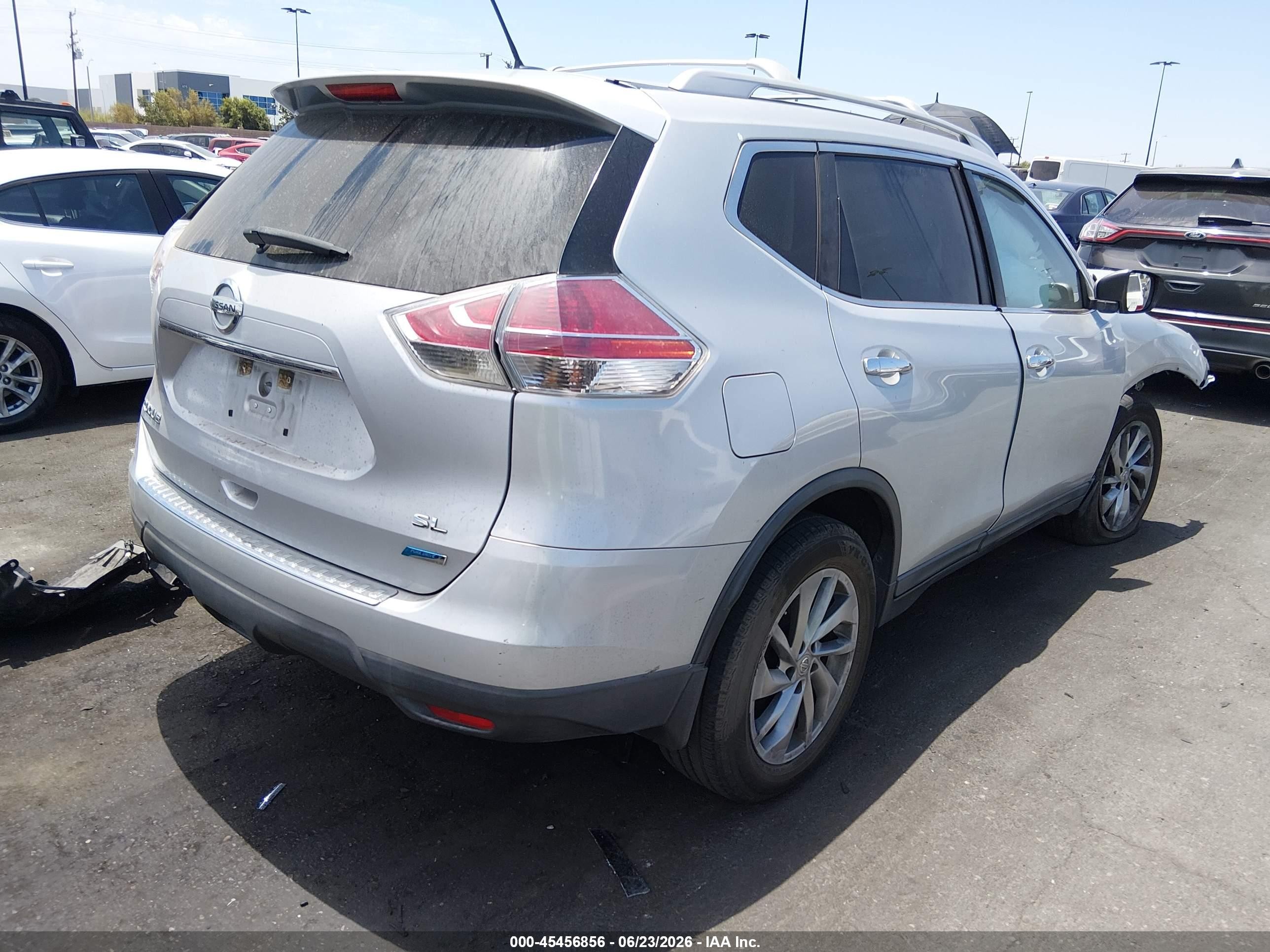 2014 Nissan Rogue Sl Silver vin: 5N1AT2MT2EC849852