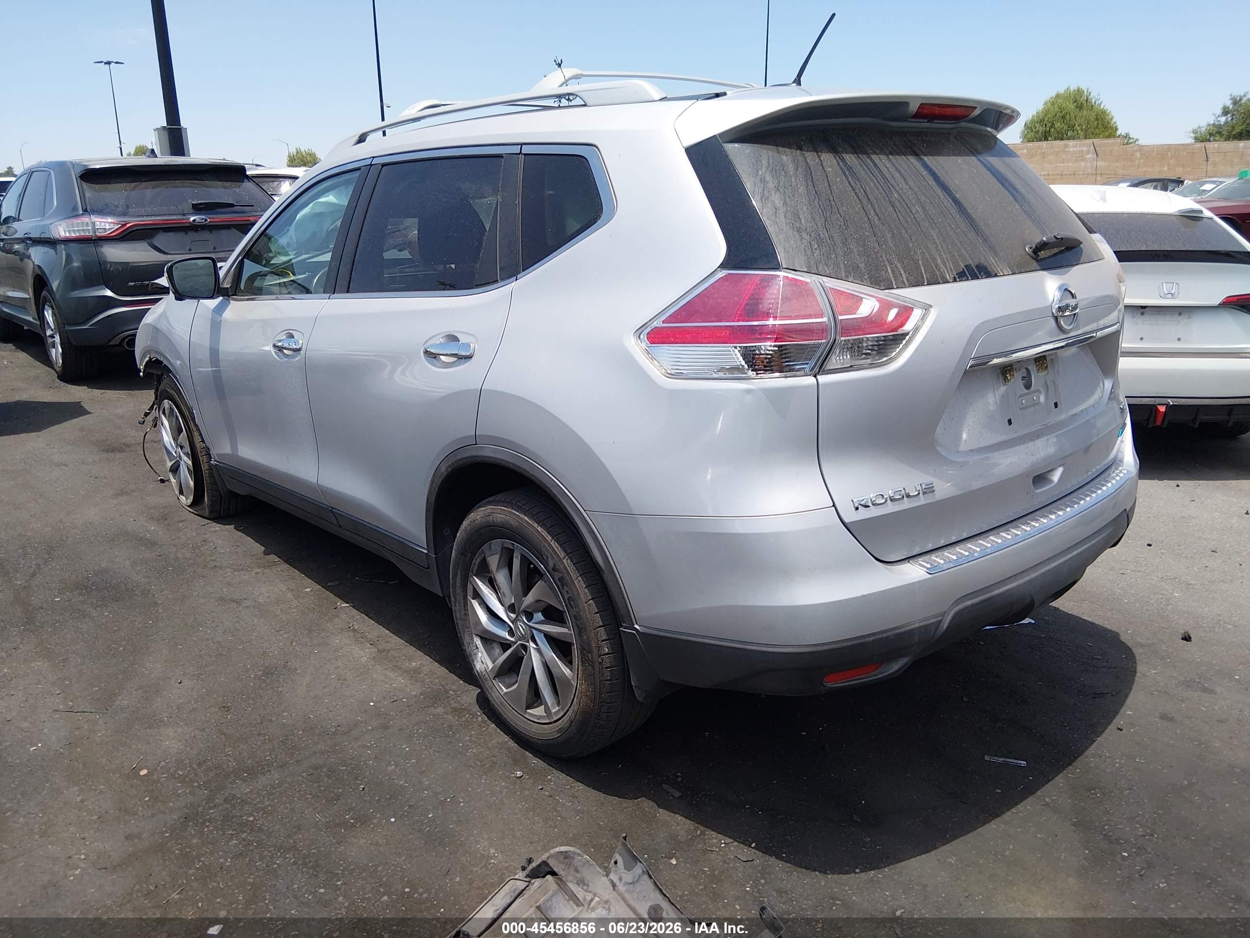 2014 Nissan Rogue Sl Silver vin: 5N1AT2MT2EC849852