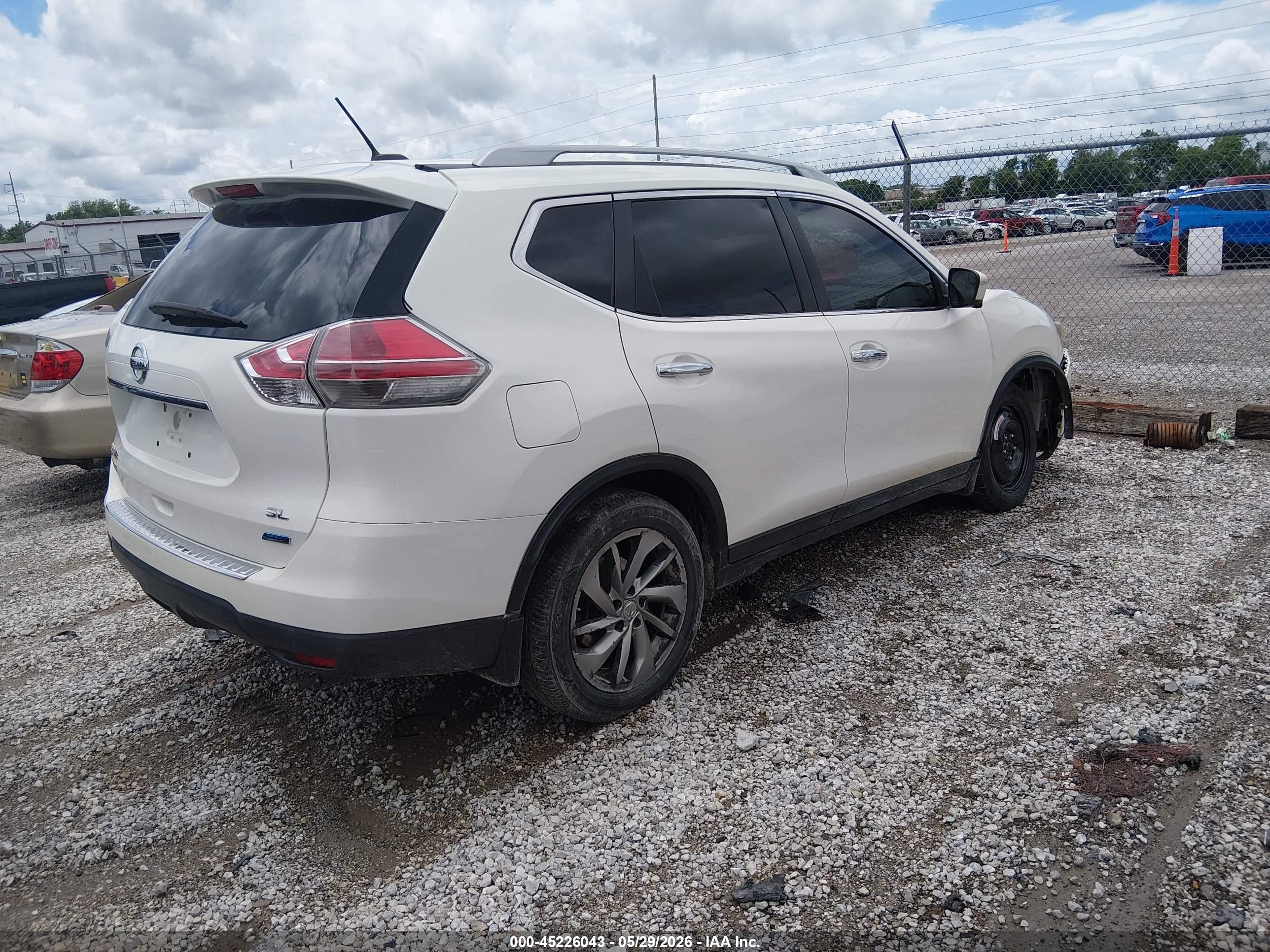 2014 Nissan Rogue Sl White vin: 5N1AT2MT2EC855201