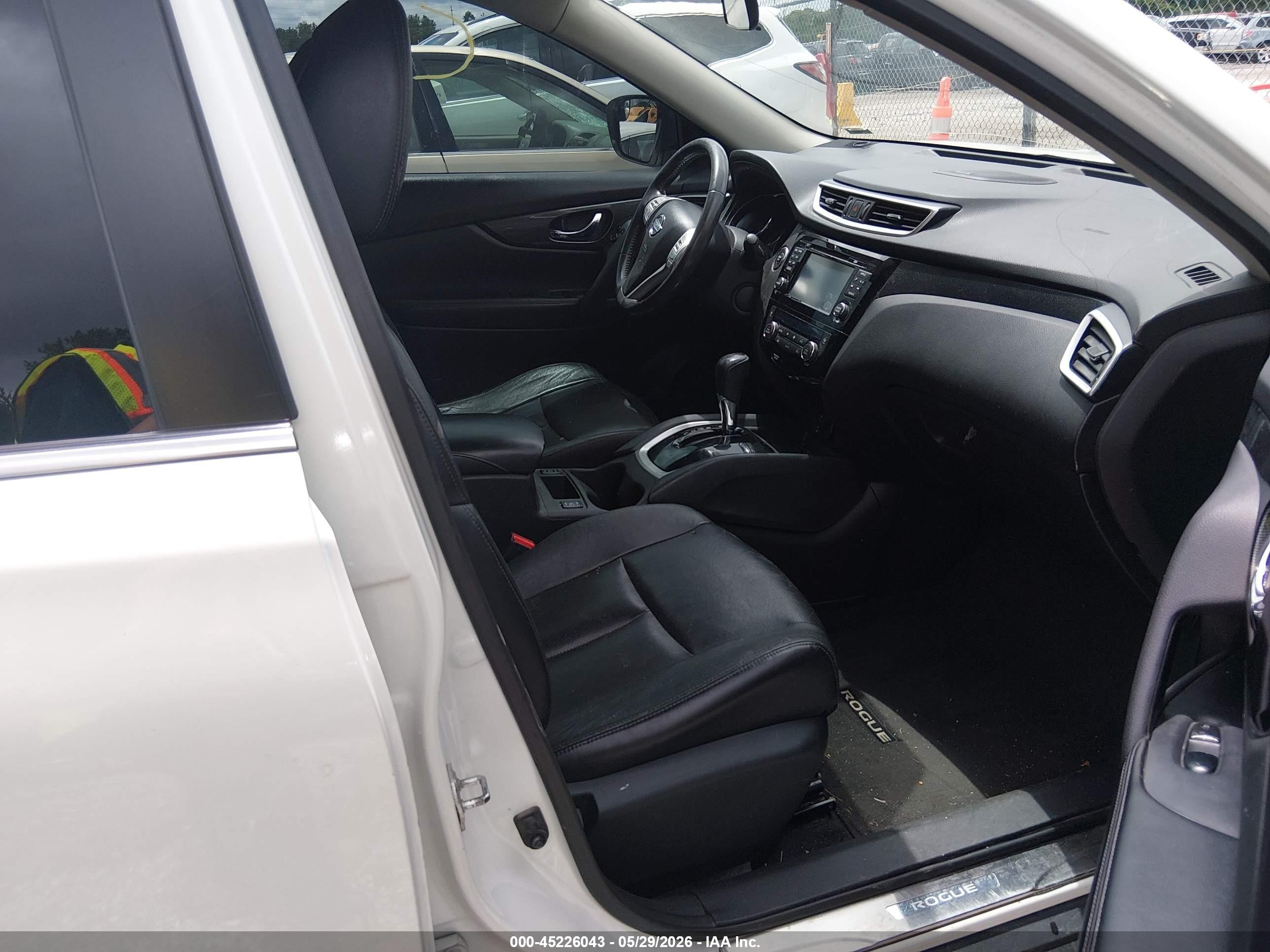 2014 Nissan Rogue Sl White vin: 5N1AT2MT2EC855201