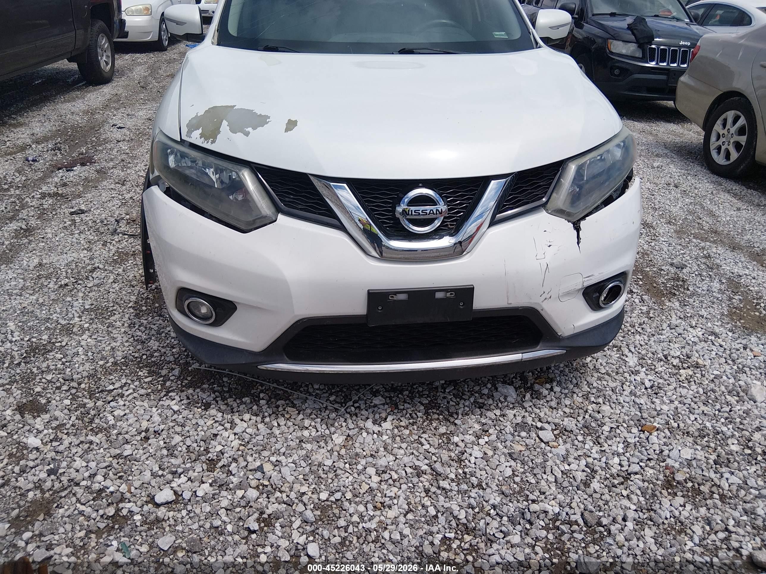 2014 Nissan Rogue Sl White vin: 5N1AT2MT2EC855201