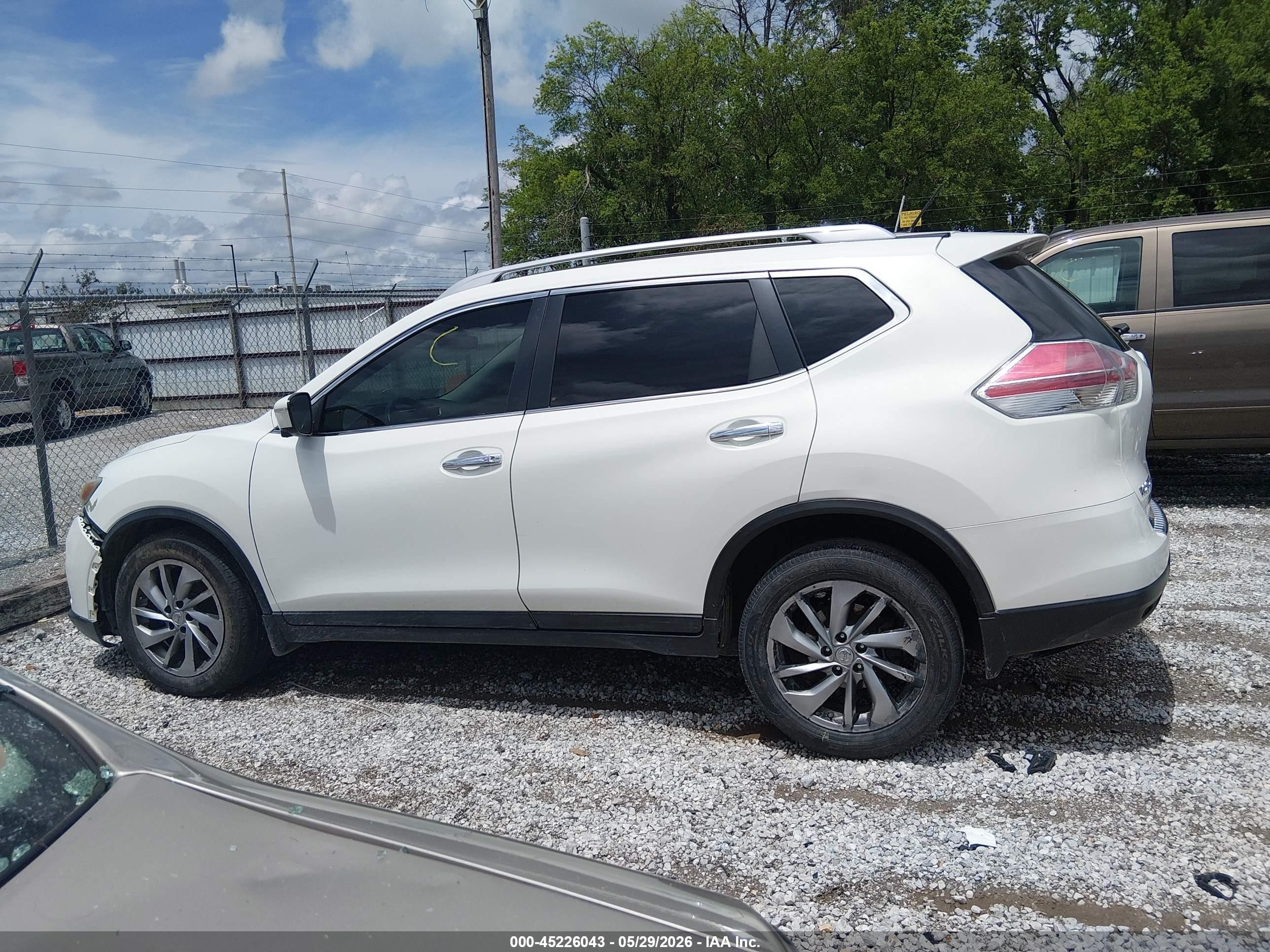 2014 Nissan Rogue Sl White vin: 5N1AT2MT2EC855201