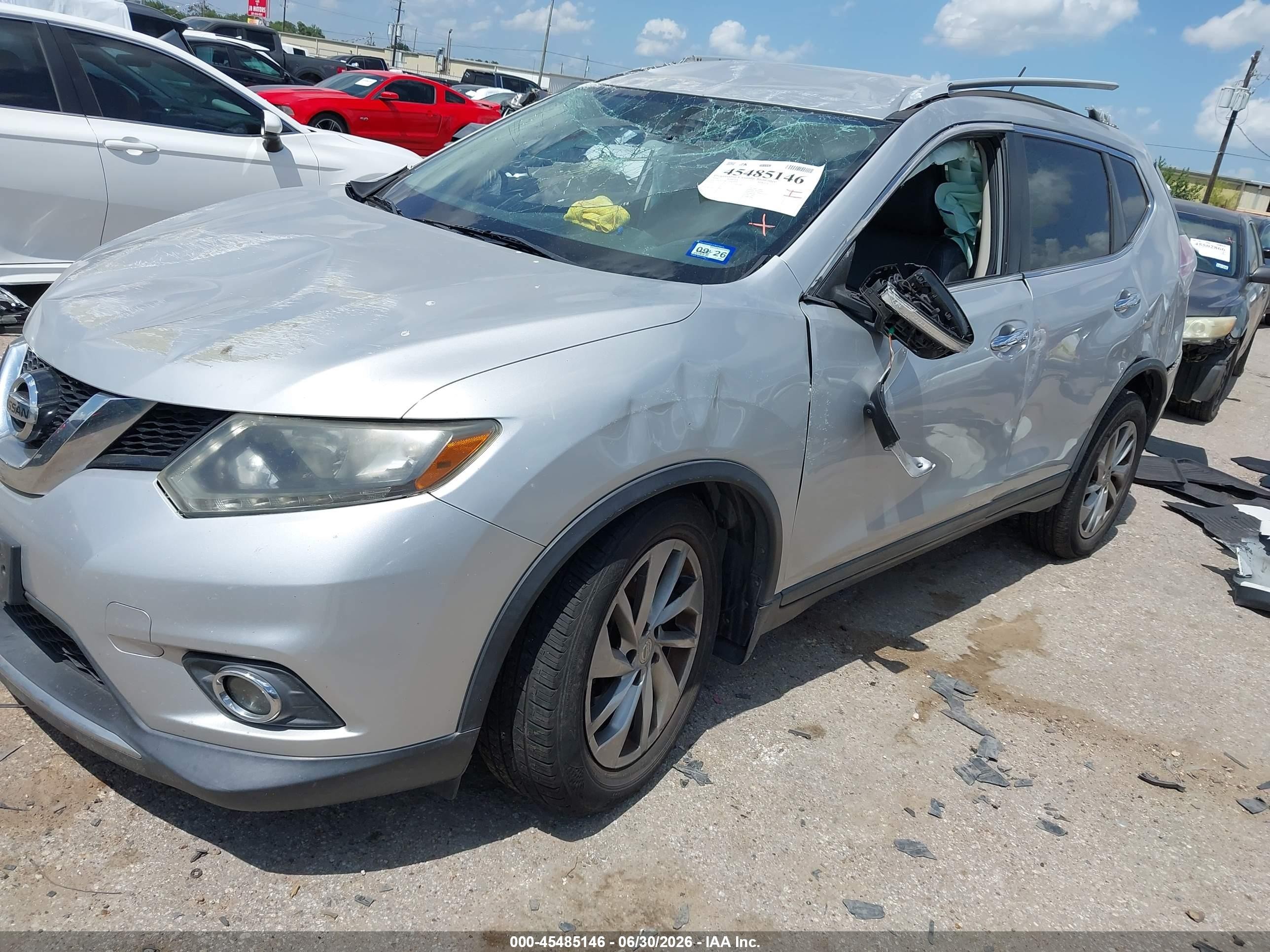 2014 Nissan Rogue Sl Silver vin: 5N1AT2MT2EC859426