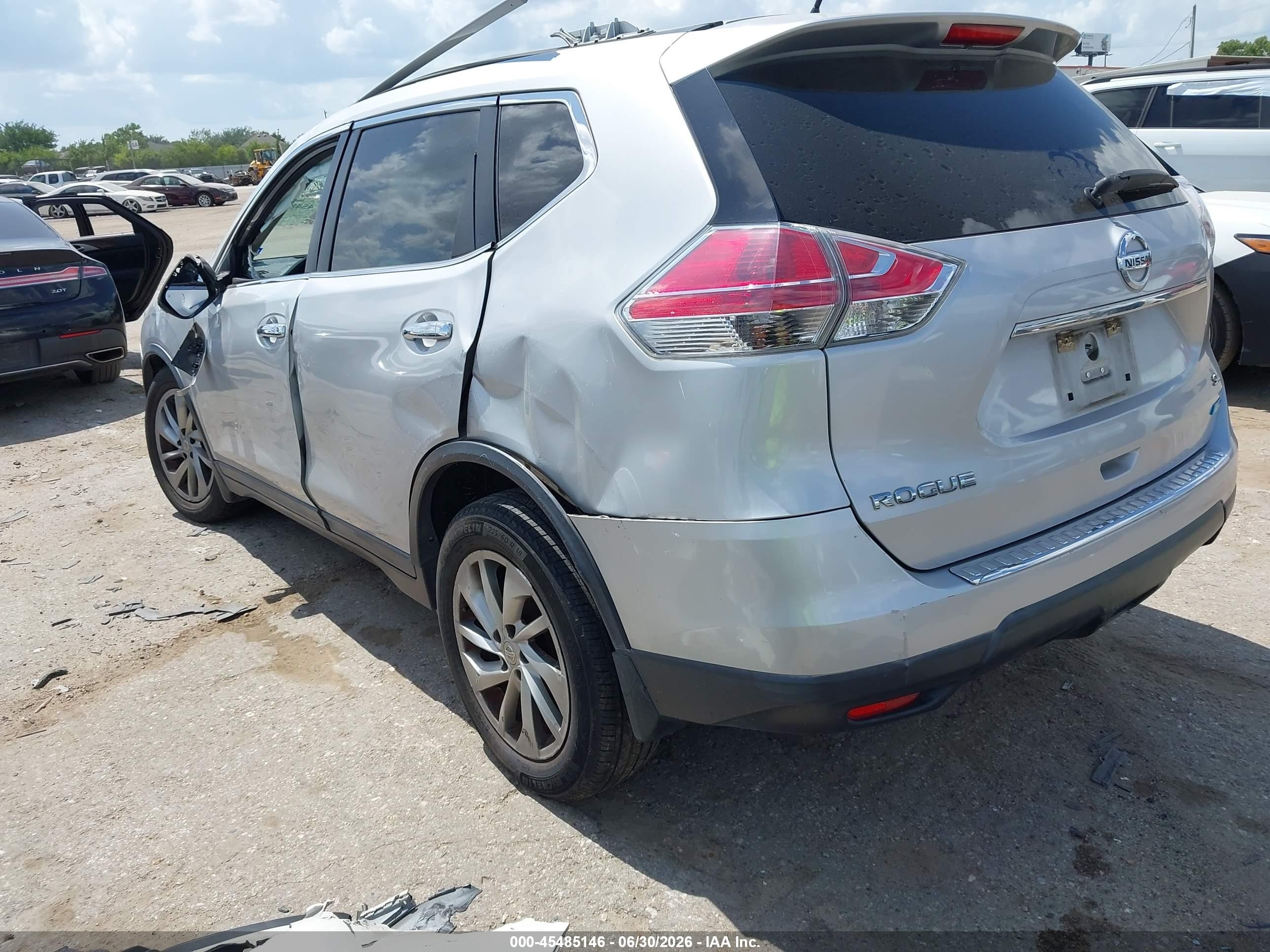2014 Nissan Rogue Sl Silver vin: 5N1AT2MT2EC859426