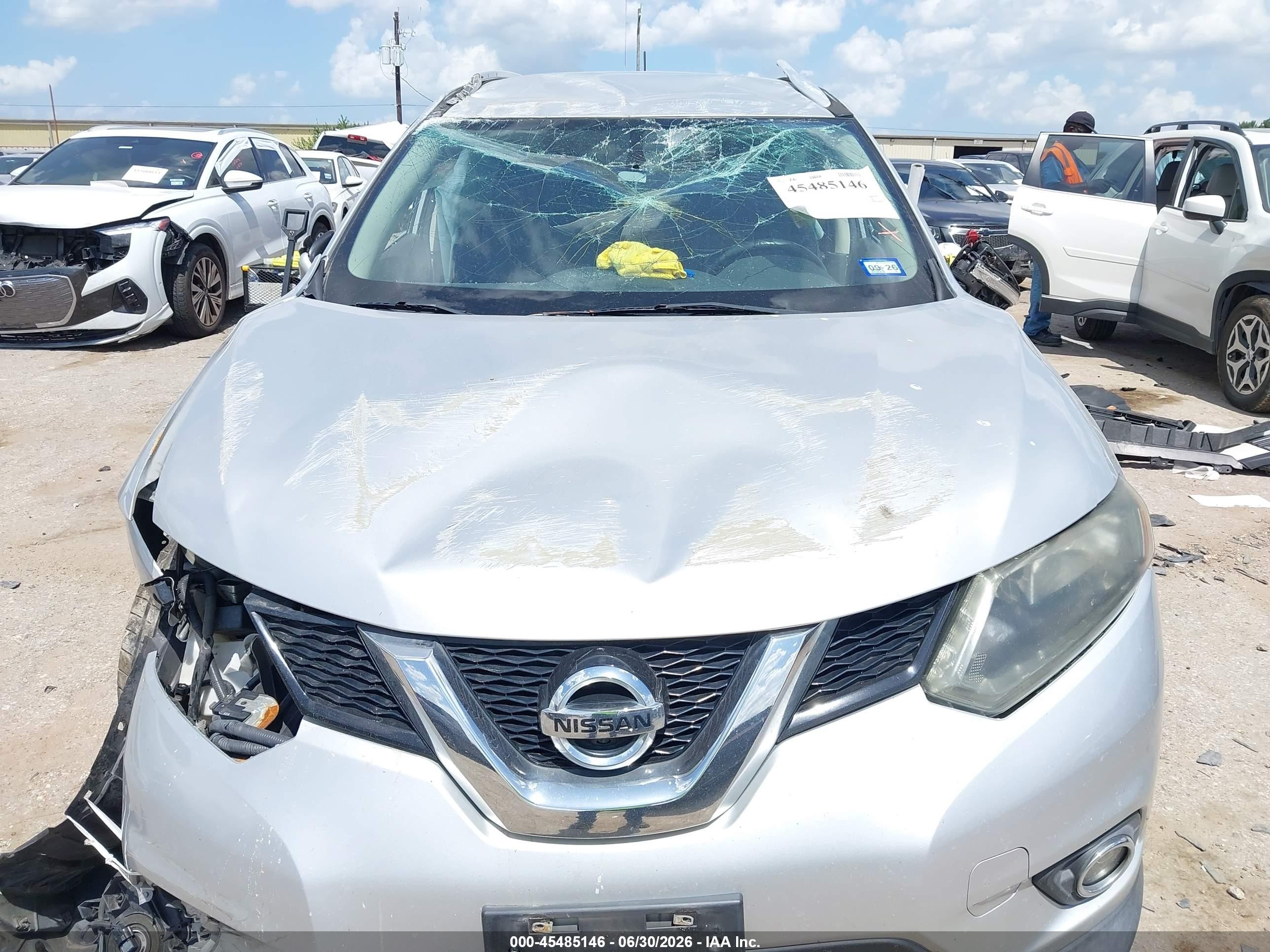 2014 Nissan Rogue Sl Silver vin: 5N1AT2MT2EC859426