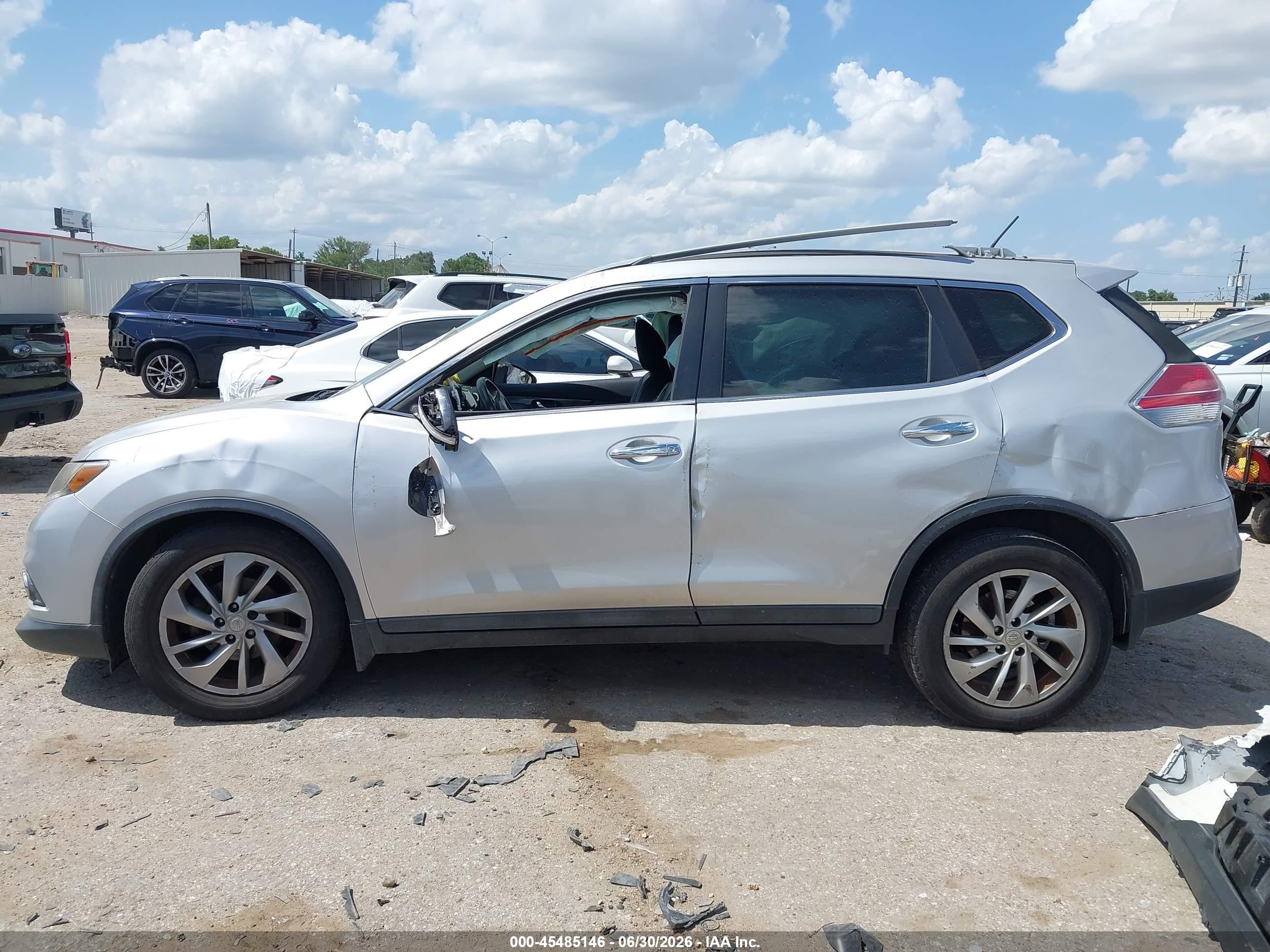 2014 Nissan Rogue Sl Silver vin: 5N1AT2MT2EC859426