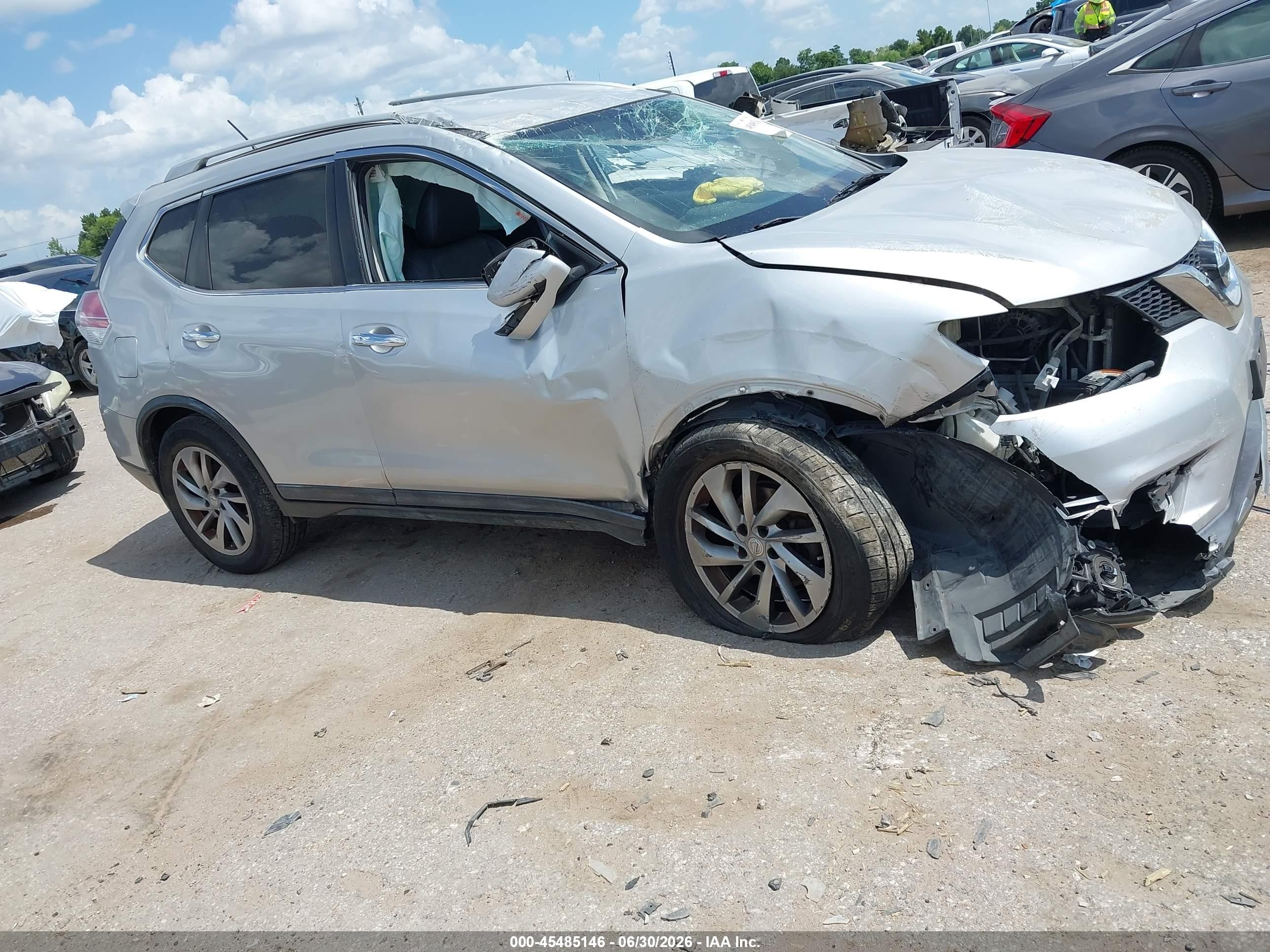 2014 Nissan Rogue Sl Silver vin: 5N1AT2MT2EC859426