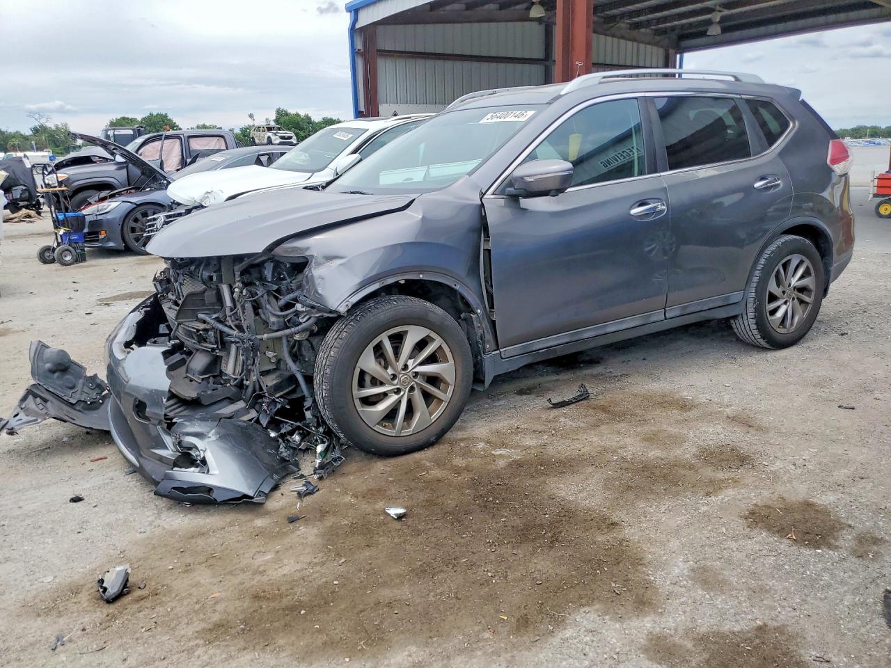 2015 Nissan Rogue Sl Серый vin: 5N1AT2MT2FC755651