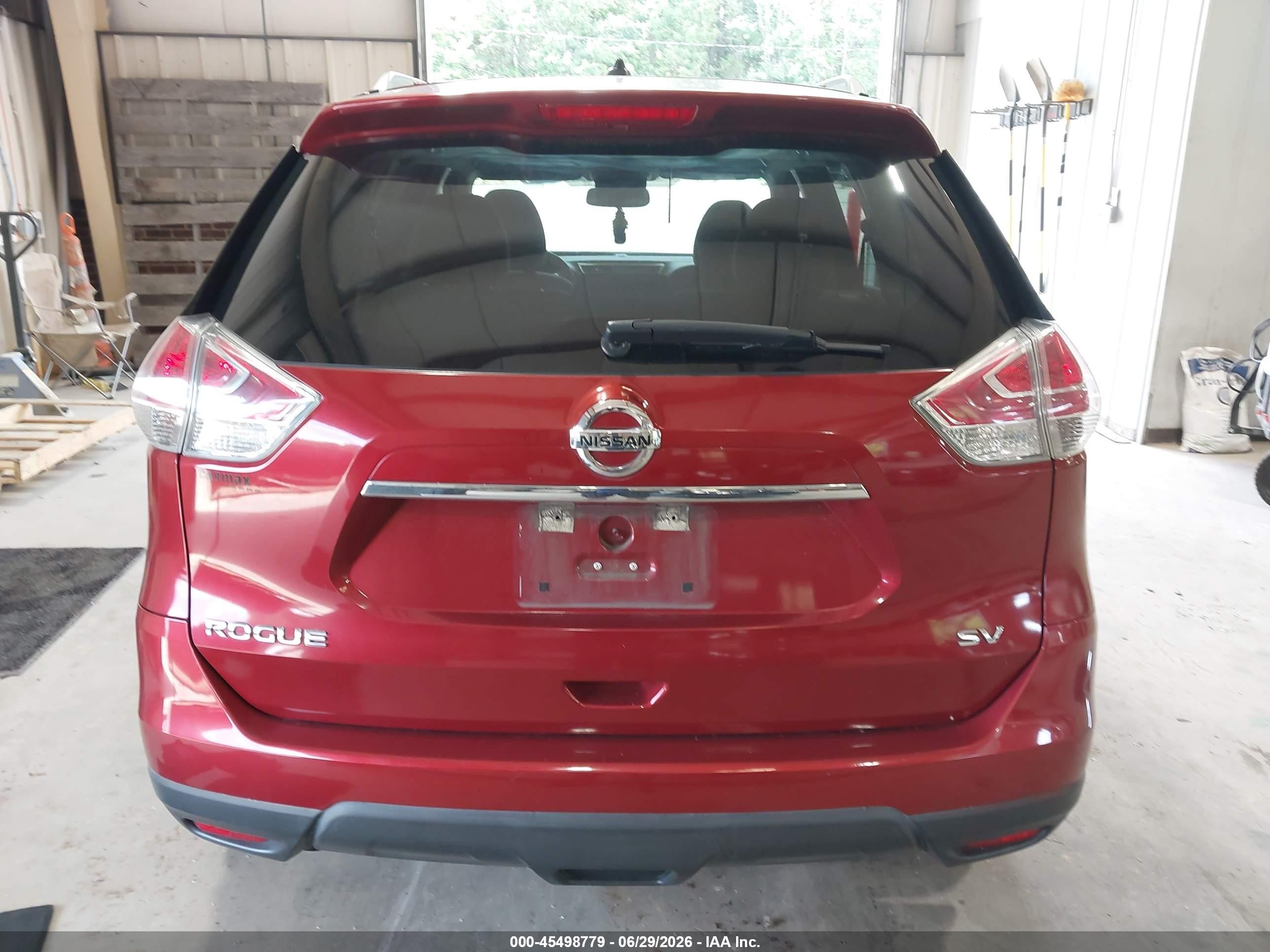 2015 Nissan Rogue Sv Red vin: 5N1AT2MT2FC766410