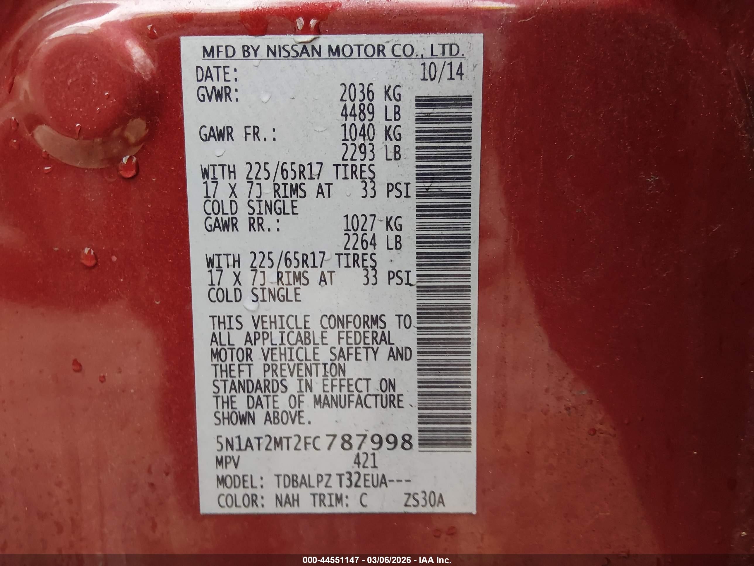 2015 Nissan Rogue S Maroon vin: 5N1AT2MT2FC787998