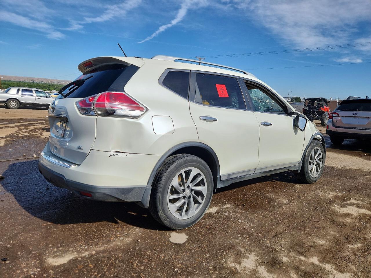 2015 Nissan Rogue Sl White vin: 5N1AT2MT2FC810275