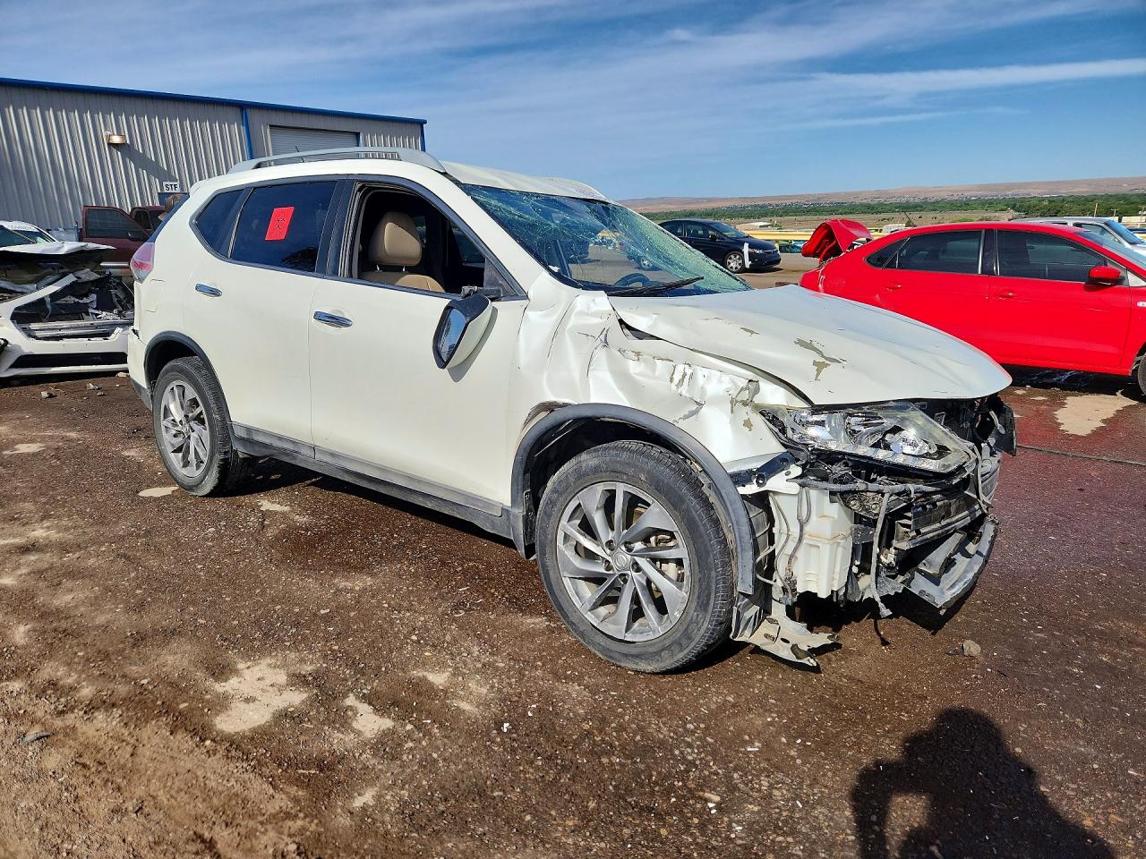 2015 Nissan Rogue Sl White vin: 5N1AT2MT2FC810275