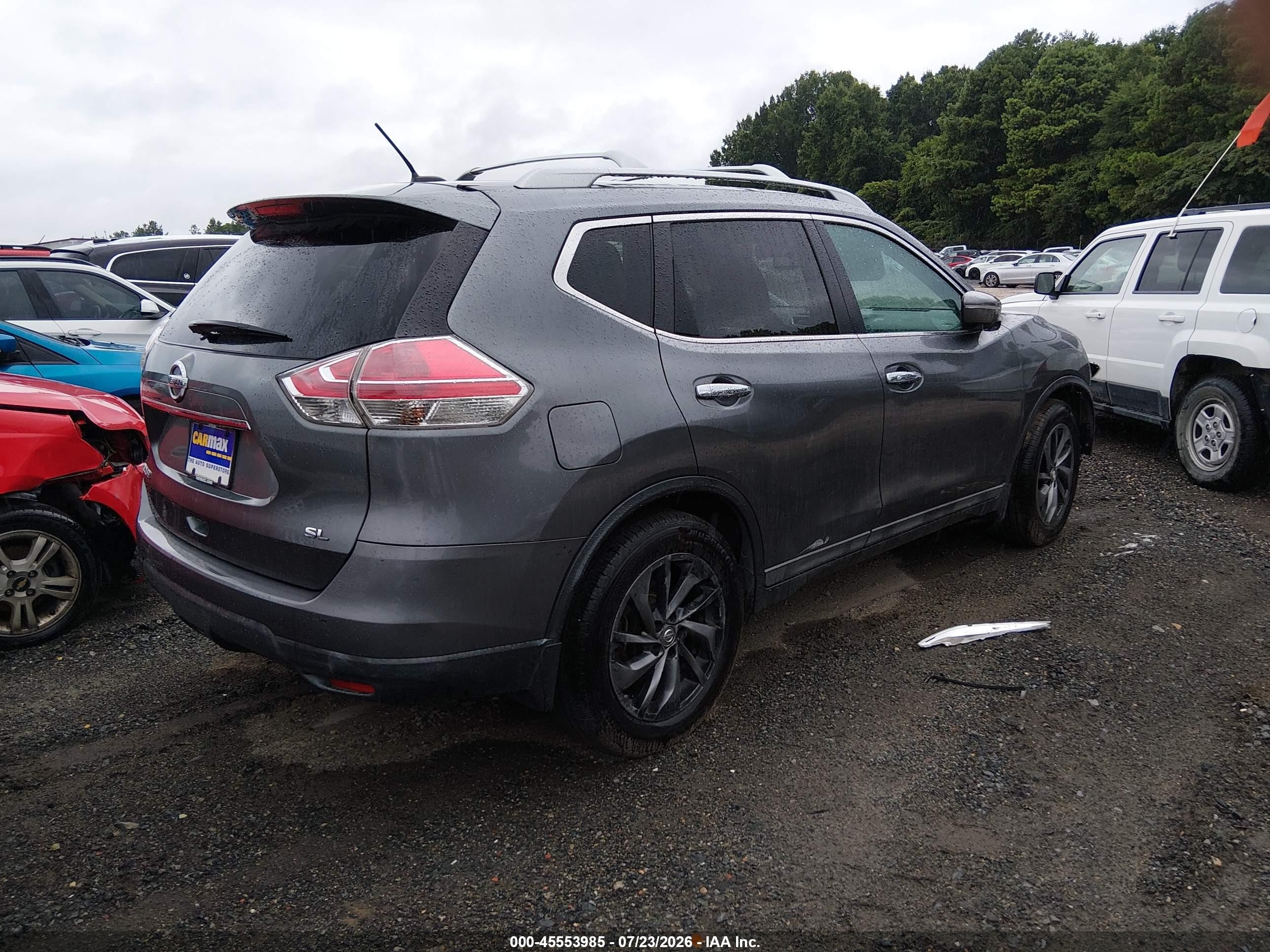 2015 Nissan Rogue Sl Gray vin: 5N1AT2MT2FC811605
