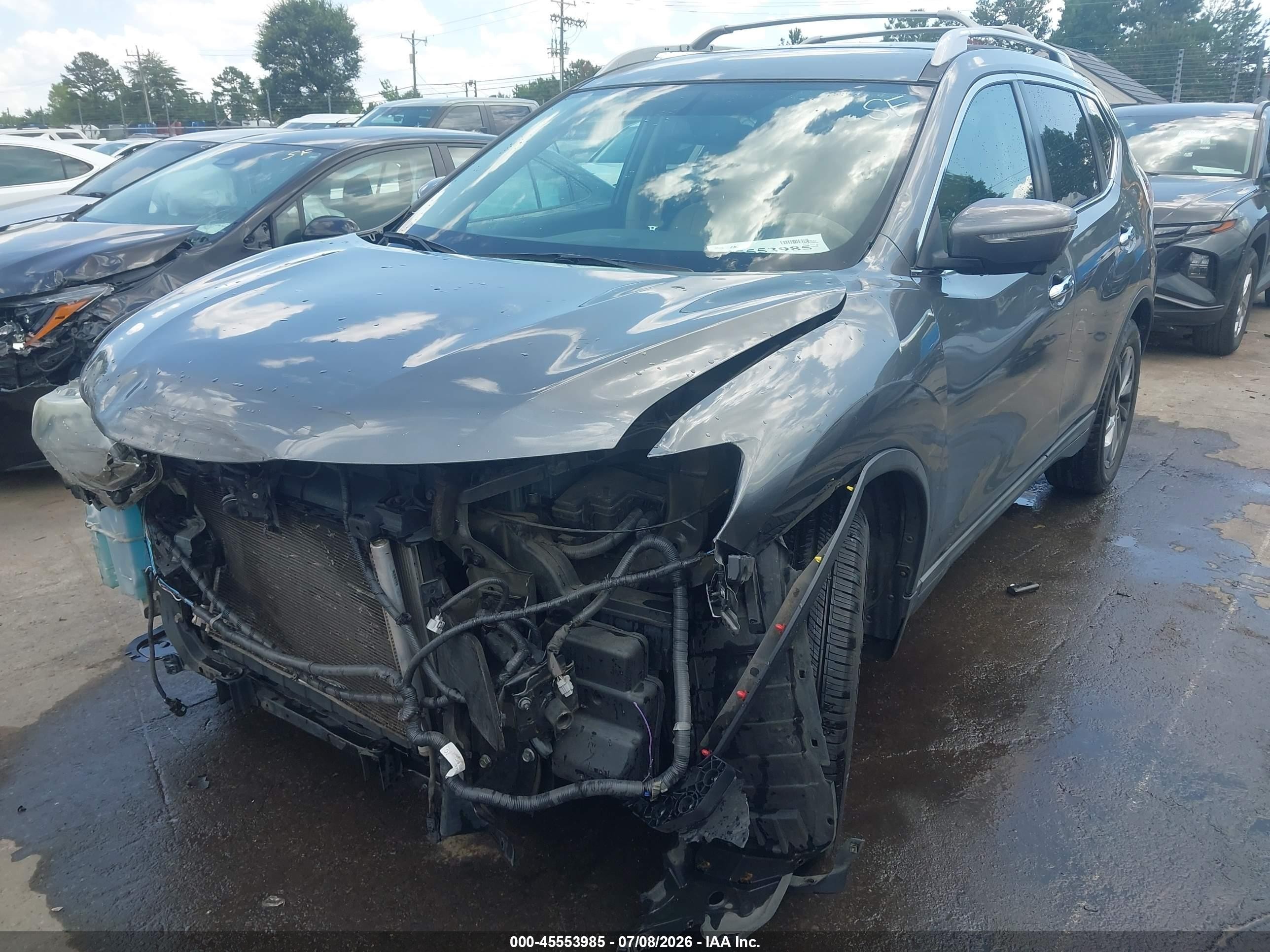2015 Nissan Rogue Sl Gray vin: 5N1AT2MT2FC811605