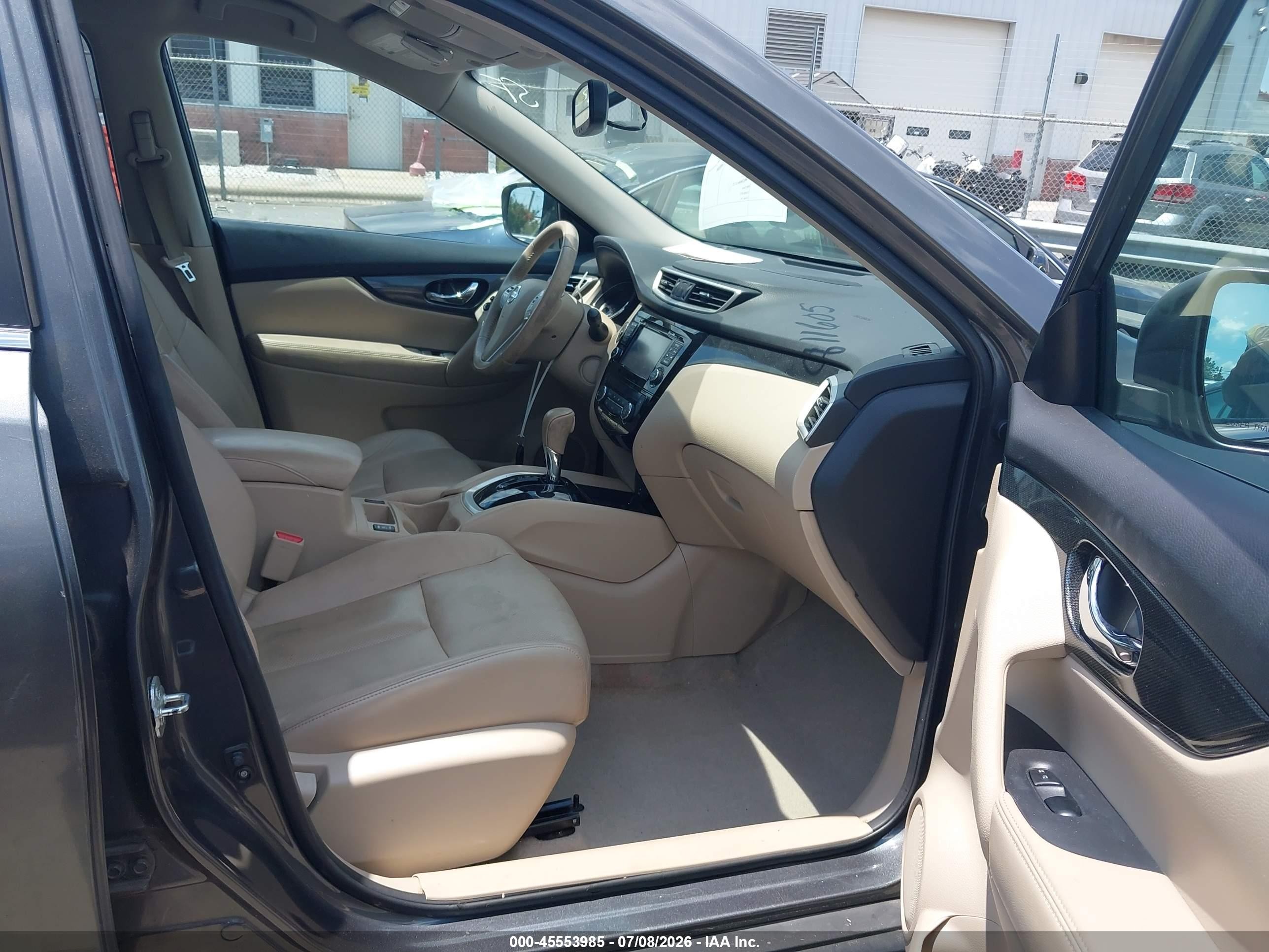 2015 Nissan Rogue Sl Gray vin: 5N1AT2MT2FC811605