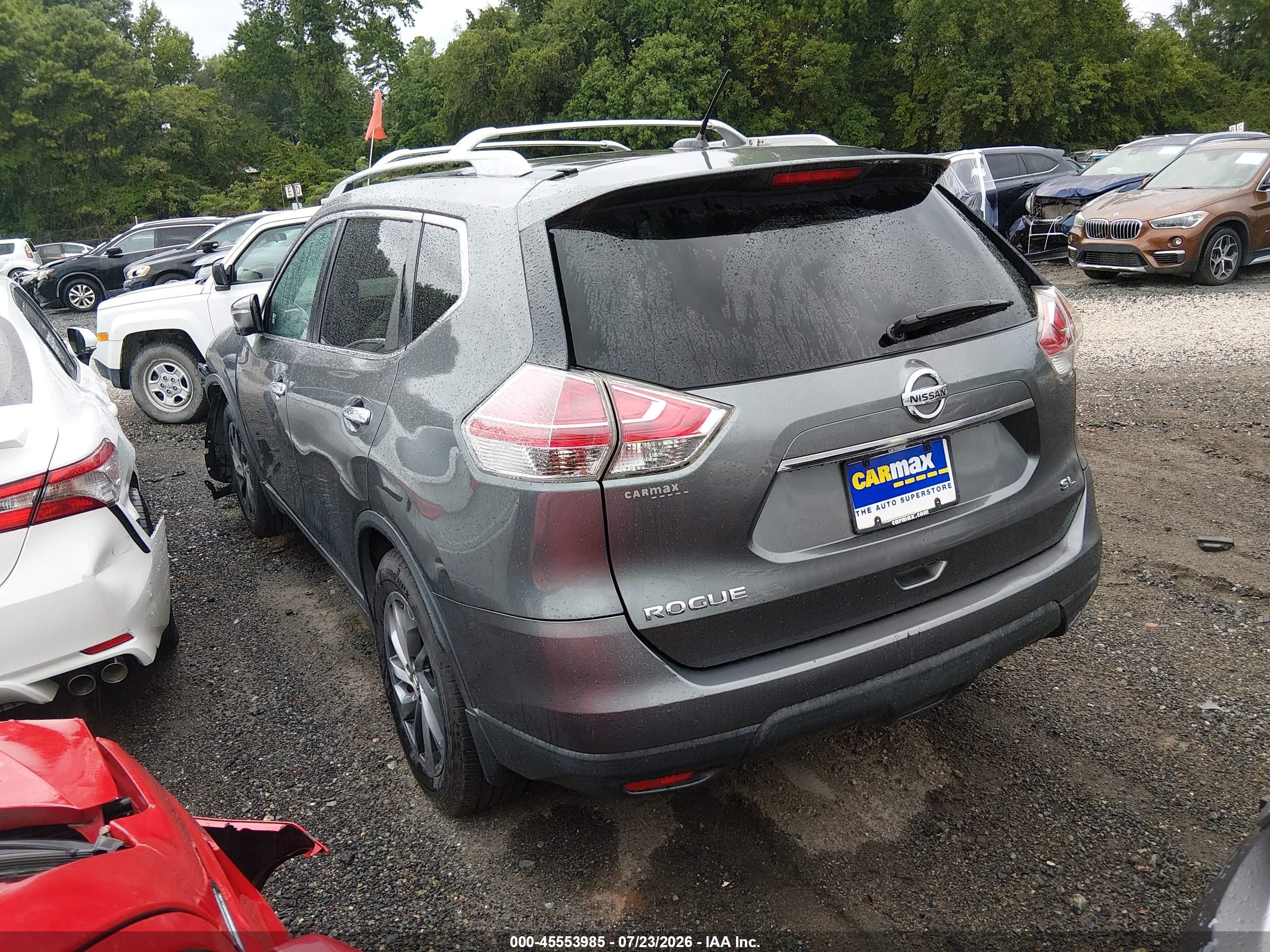 2015 Nissan Rogue Sl Gray vin: 5N1AT2MT2FC811605