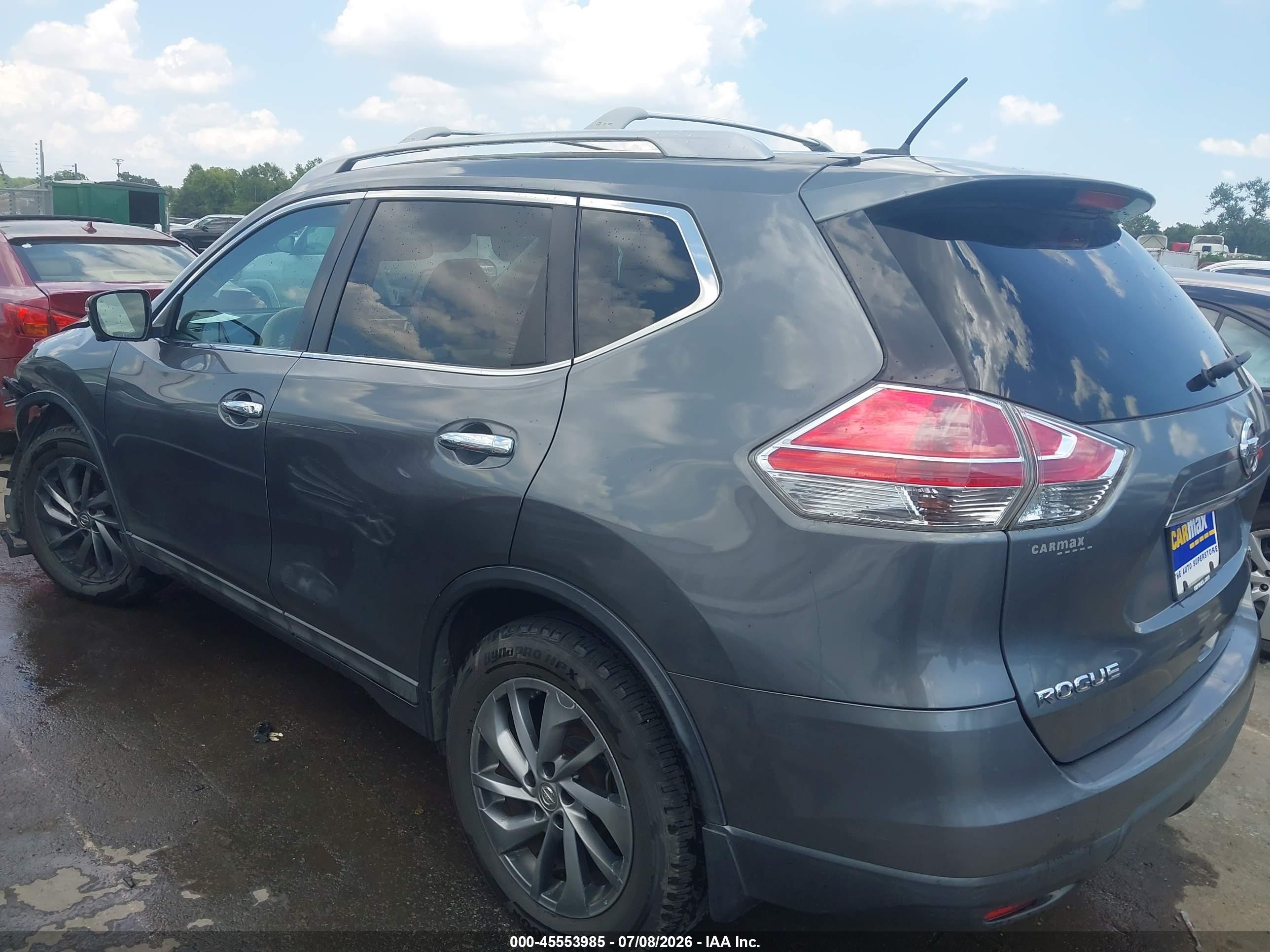 2015 Nissan Rogue Sl Gray vin: 5N1AT2MT2FC811605