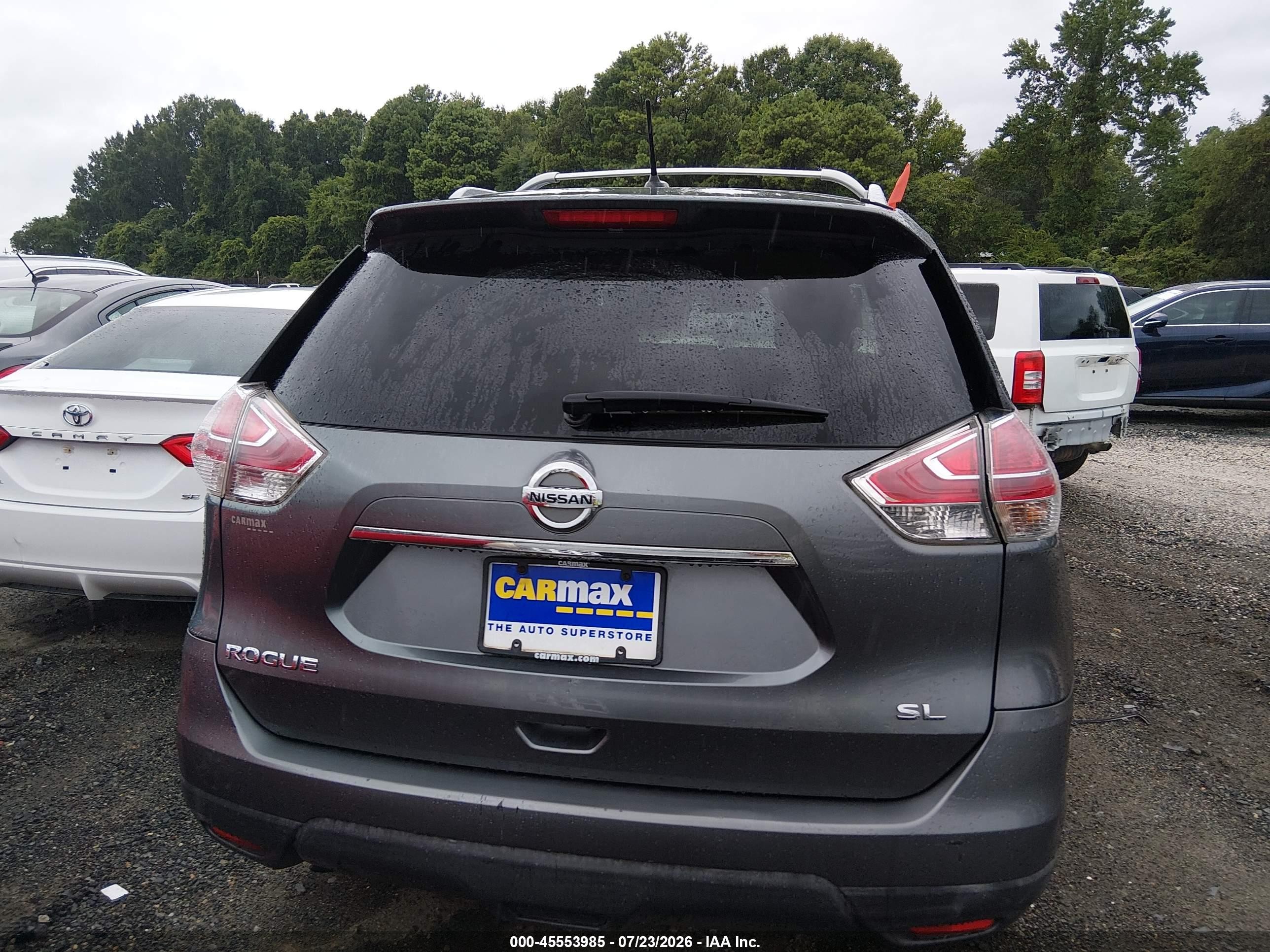 2015 Nissan Rogue Sl Gray vin: 5N1AT2MT2FC811605