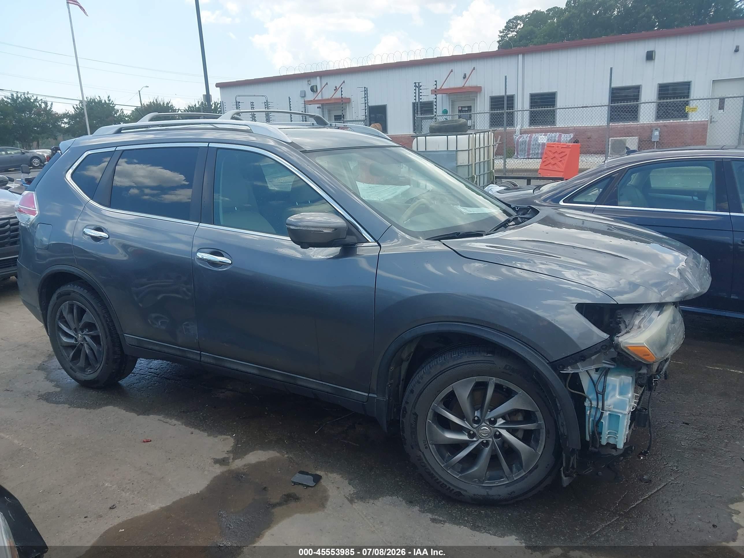 2015 Nissan Rogue Sl Gray vin: 5N1AT2MT2FC811605