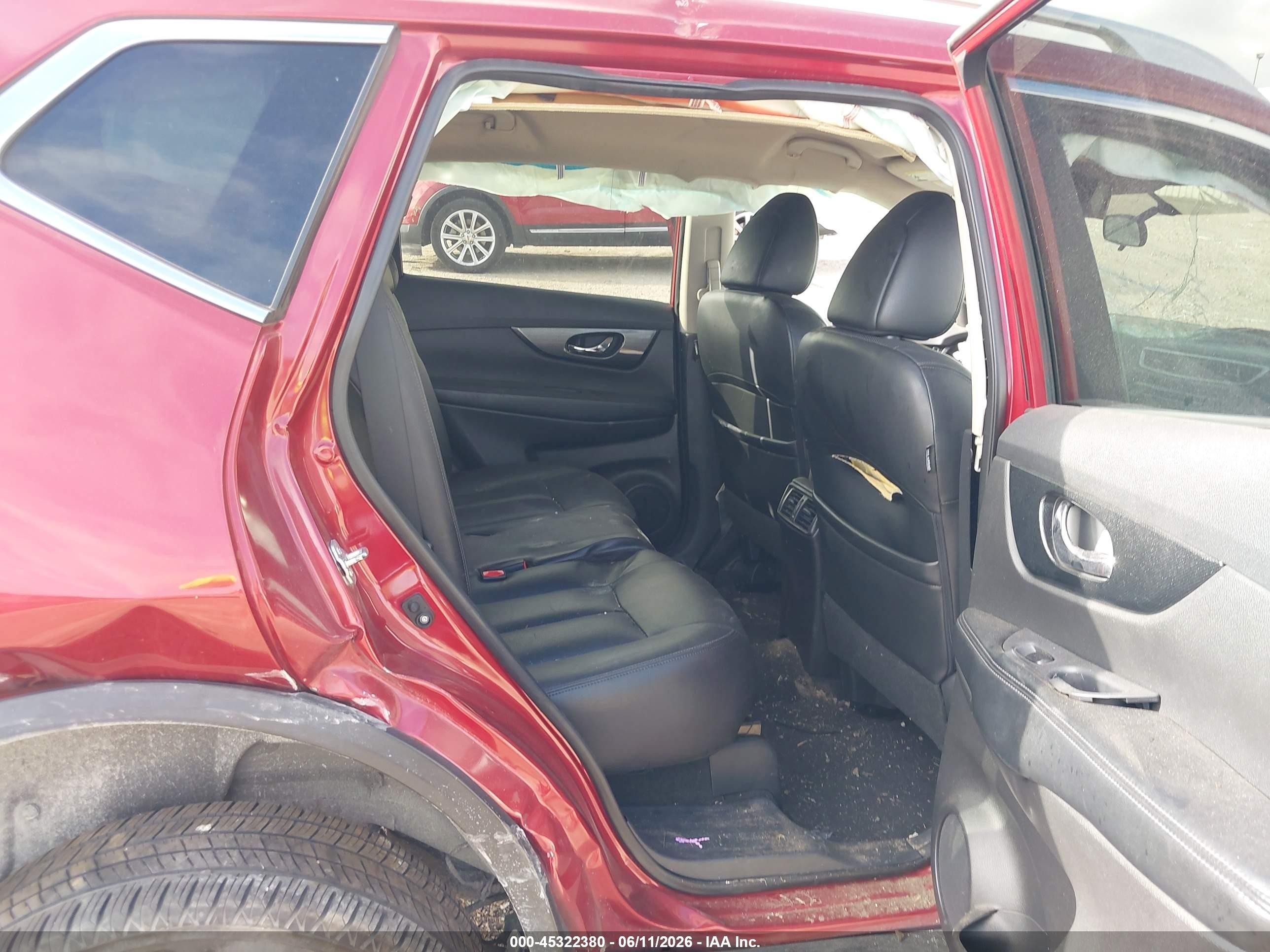 2015 Nissan Rogue Sl Red vin: 5N1AT2MT2FC812575