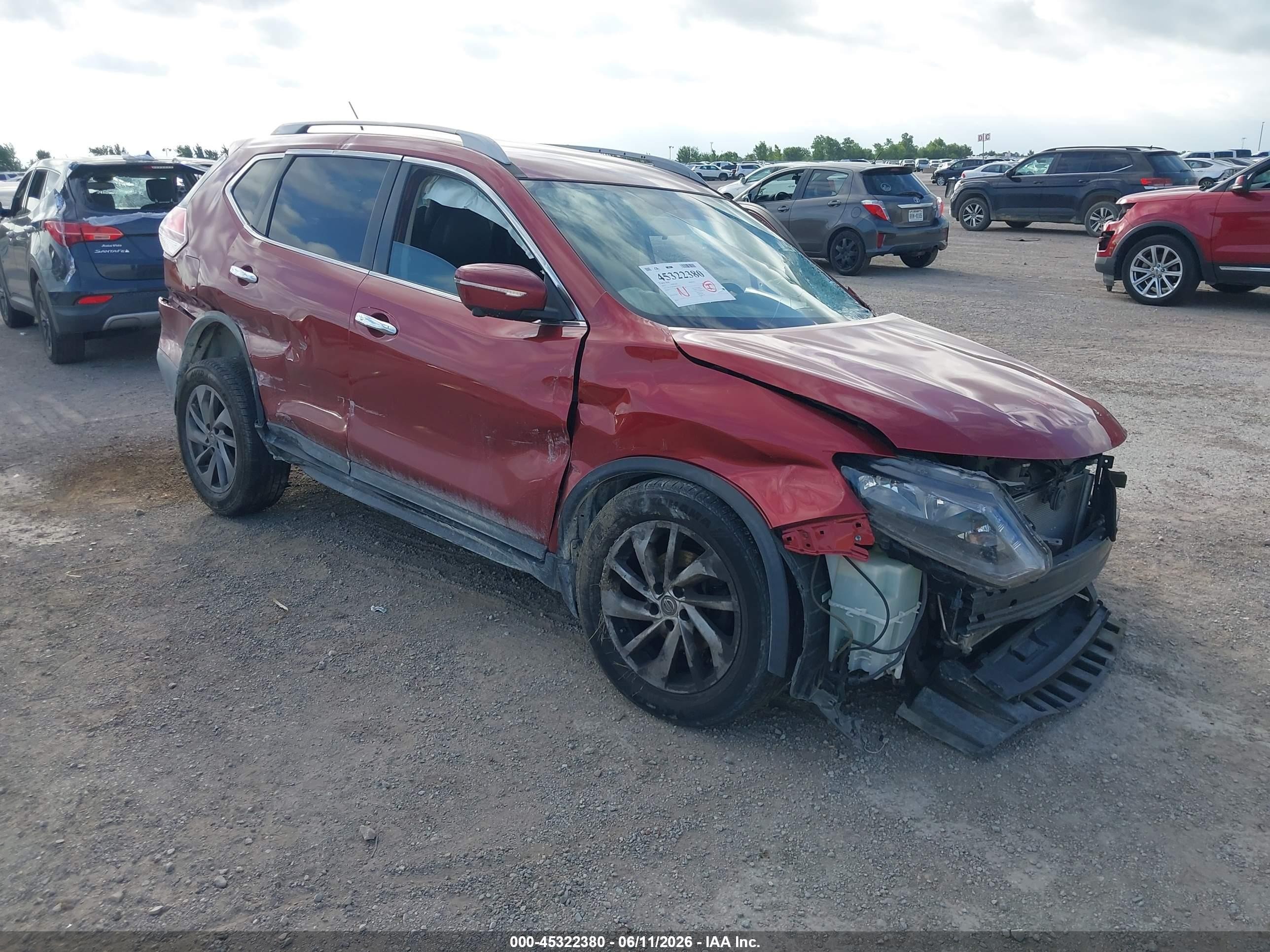 2015 Nissan Rogue Sl Красный vin: 5N1AT2MT2FC812575