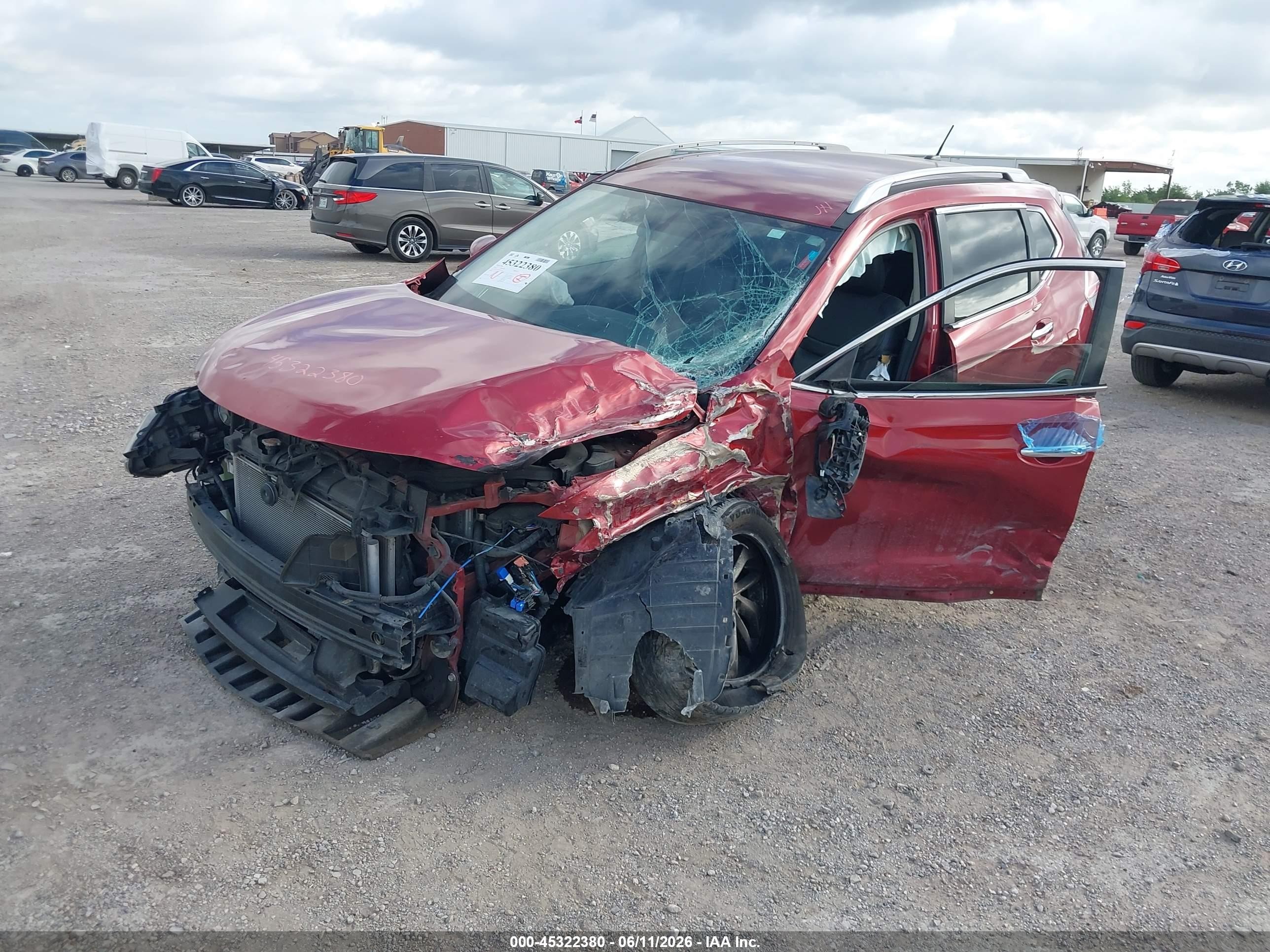 2015 Nissan Rogue Sl Red vin: 5N1AT2MT2FC812575