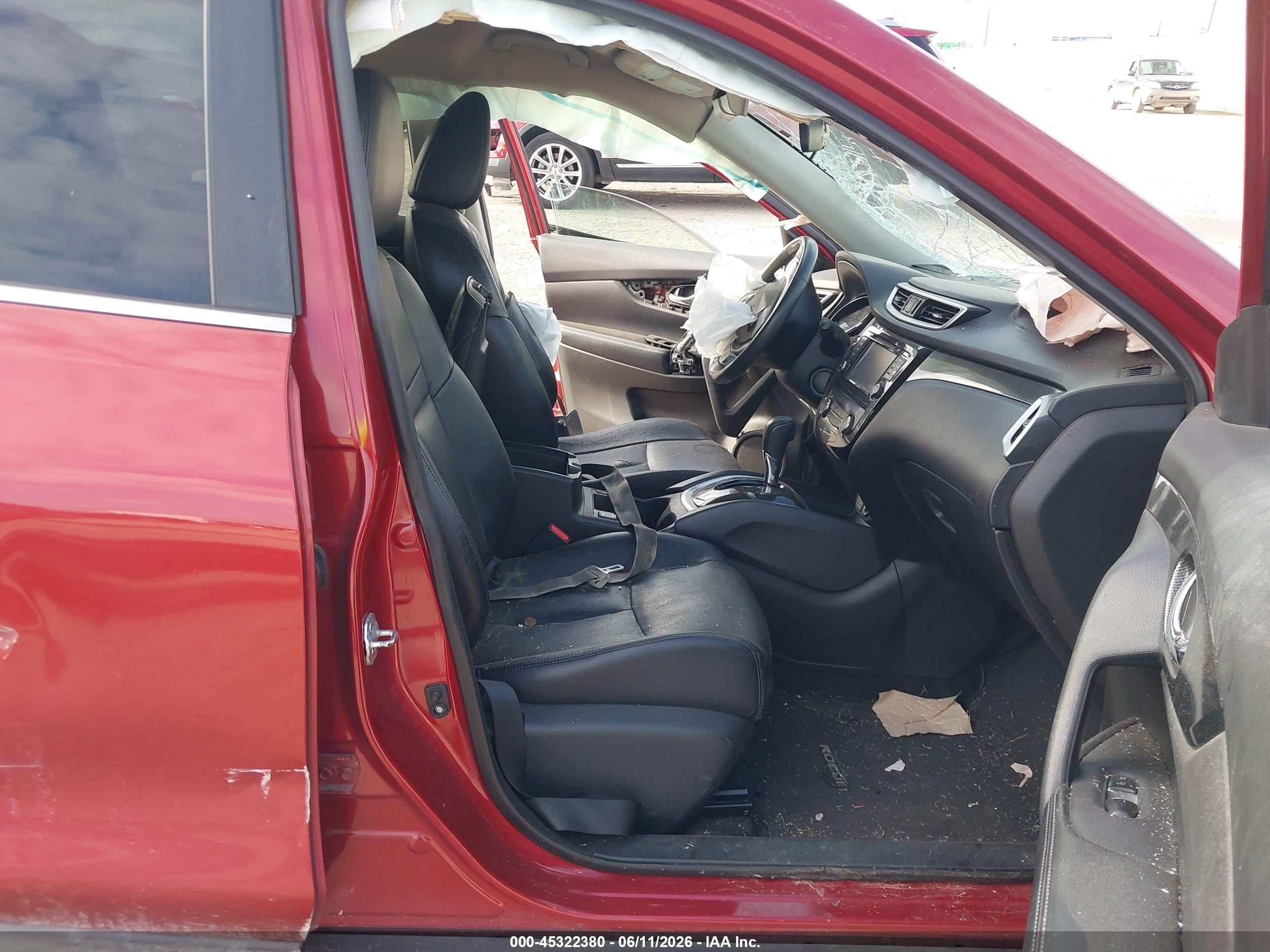 2015 Nissan Rogue Sl Red vin: 5N1AT2MT2FC812575