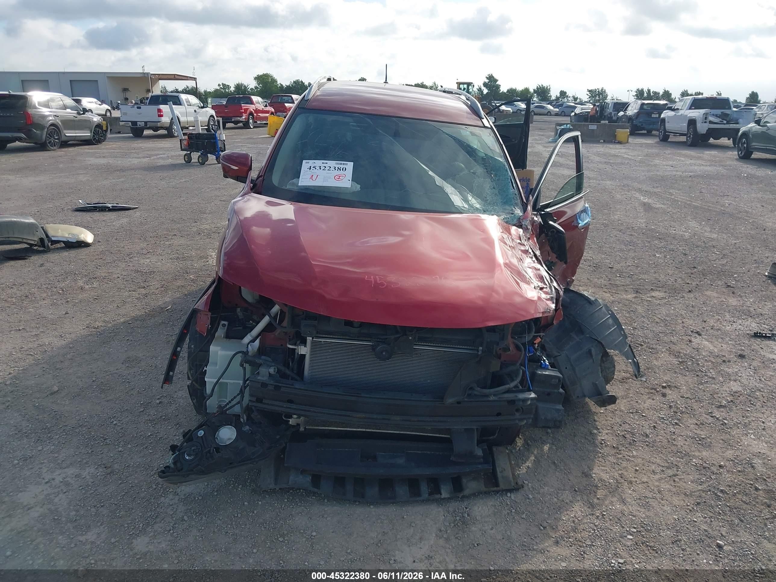2015 Nissan Rogue Sl Red vin: 5N1AT2MT2FC812575