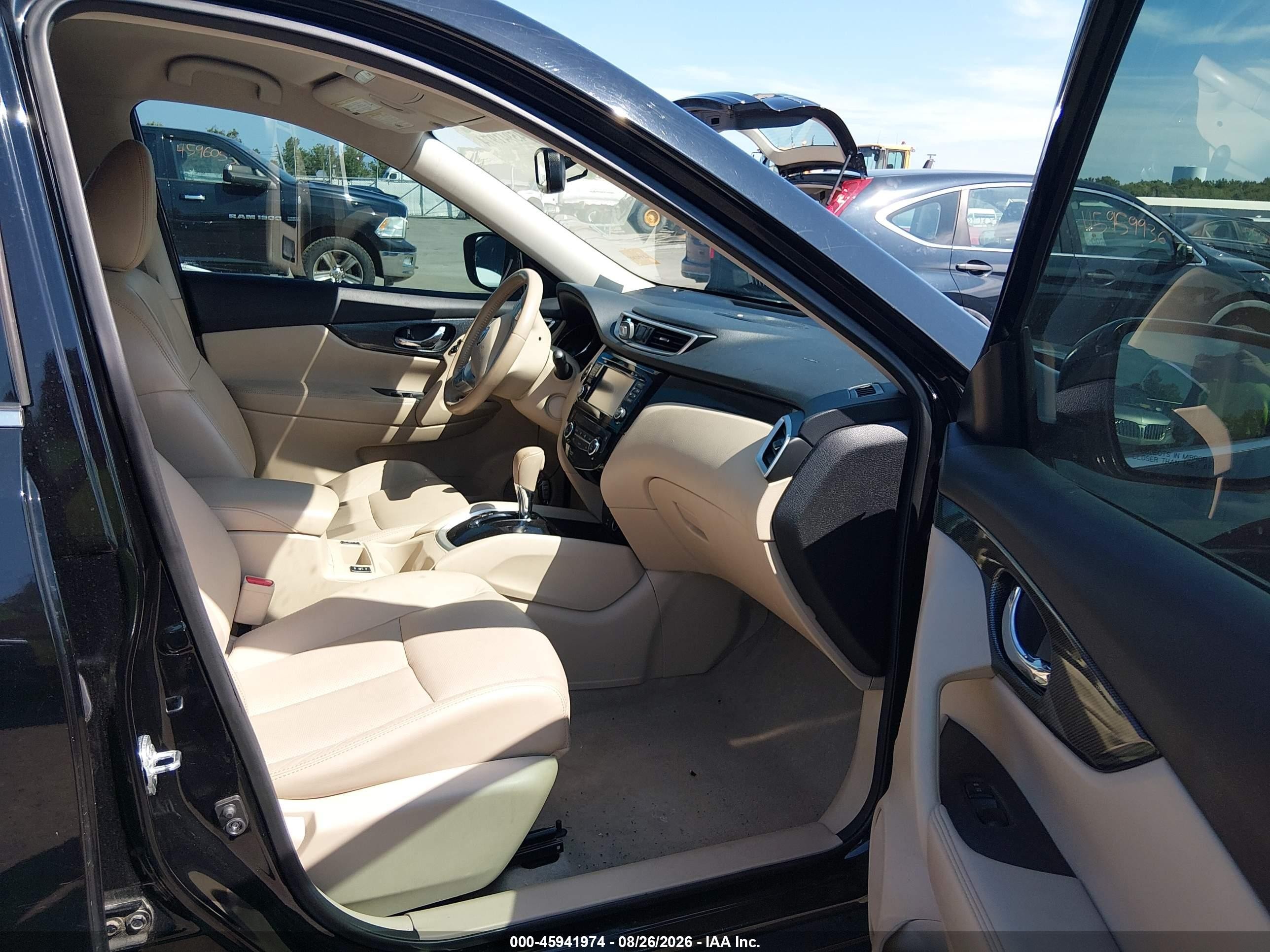 2015 Nissan Rogue Sl Black vin: 5N1AT2MT2FC813533