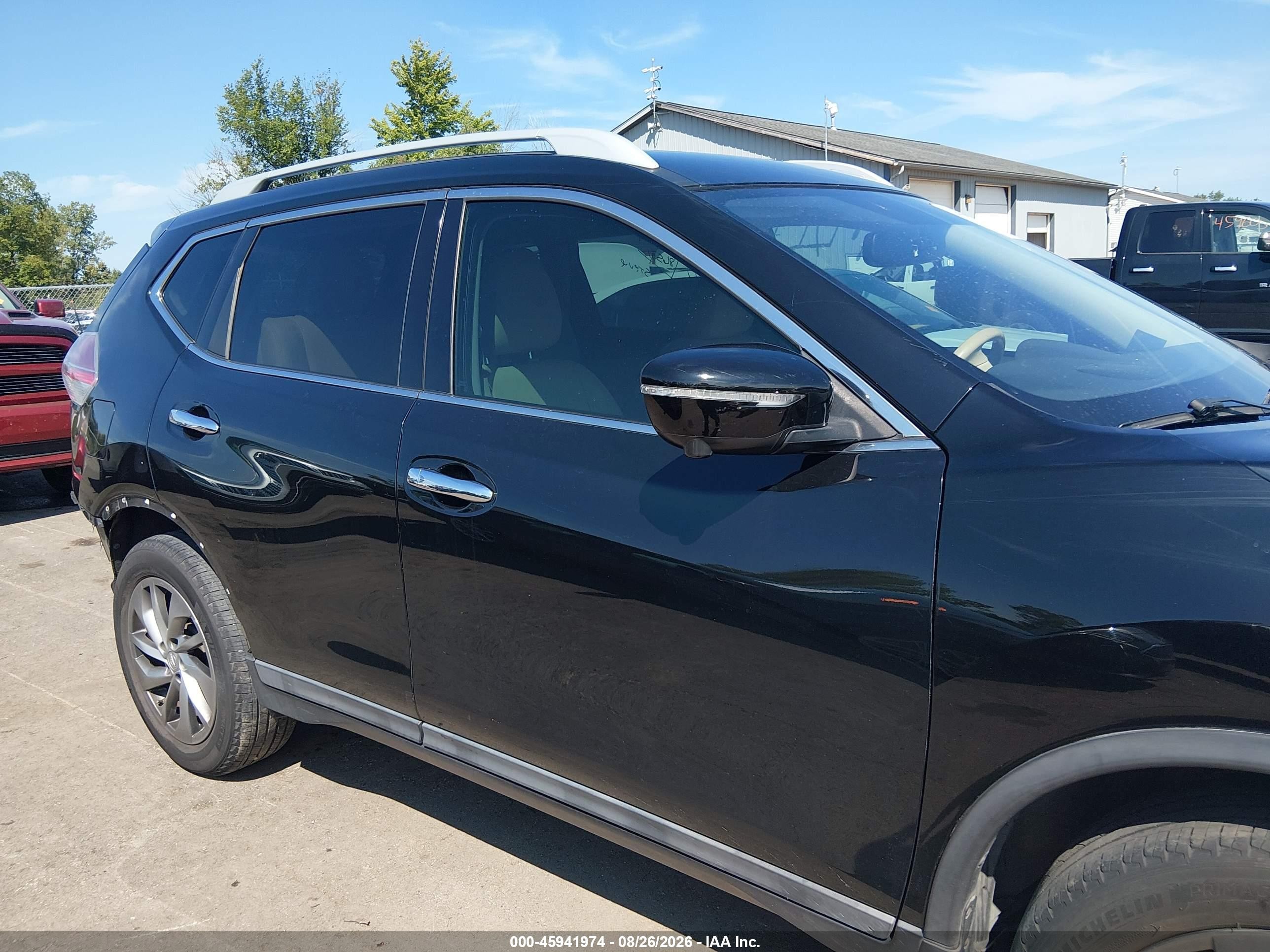 2015 Nissan Rogue Sl Black vin: 5N1AT2MT2FC813533