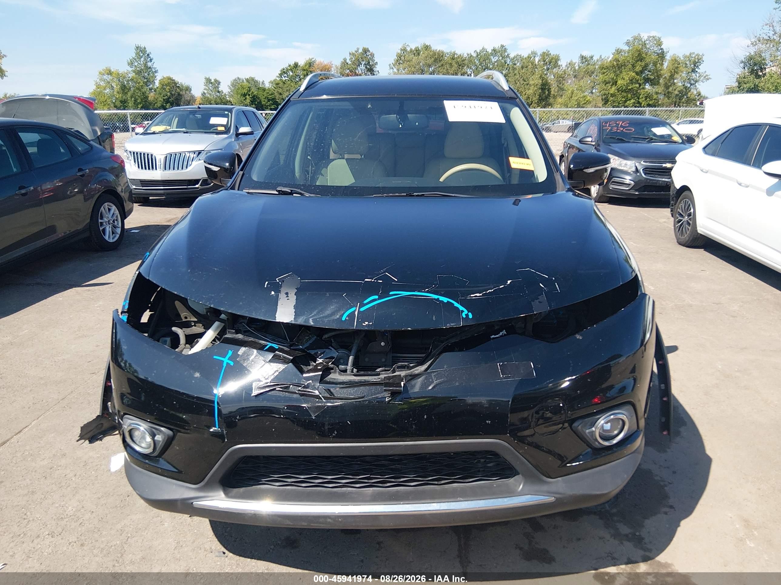 2015 Nissan Rogue Sl Black vin: 5N1AT2MT2FC813533