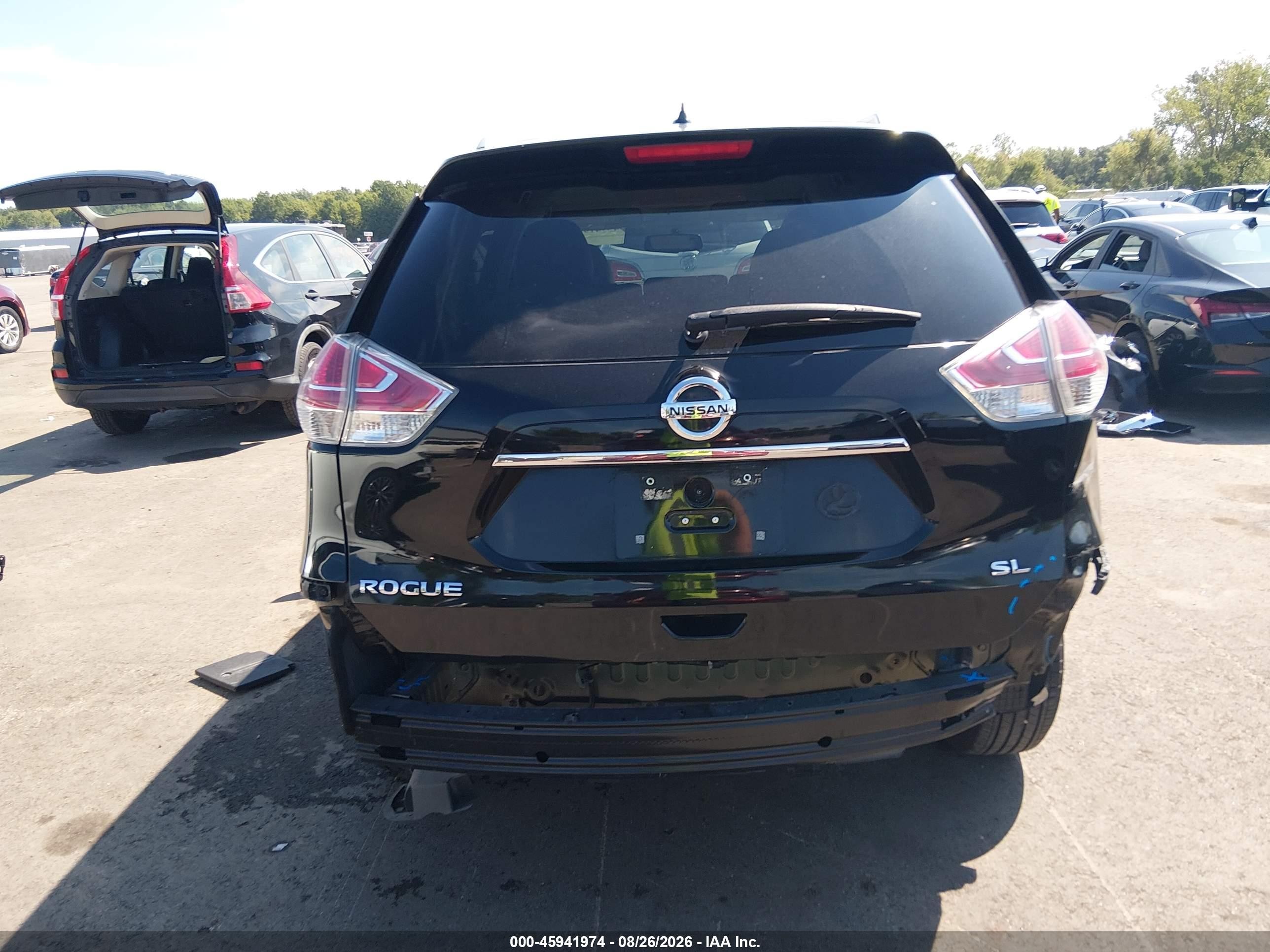 2015 Nissan Rogue Sl Black vin: 5N1AT2MT2FC813533