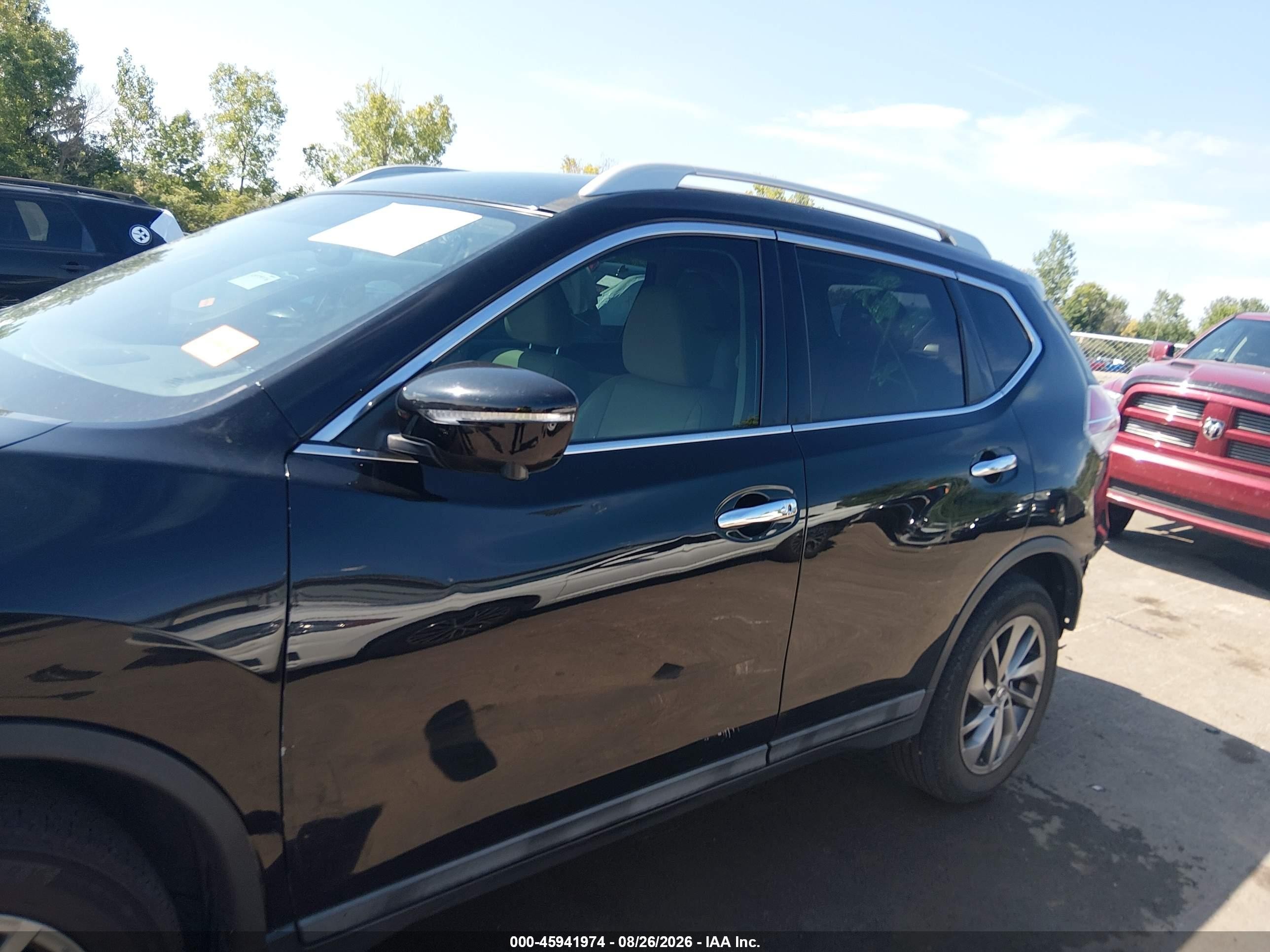 2015 Nissan Rogue Sl Black vin: 5N1AT2MT2FC813533