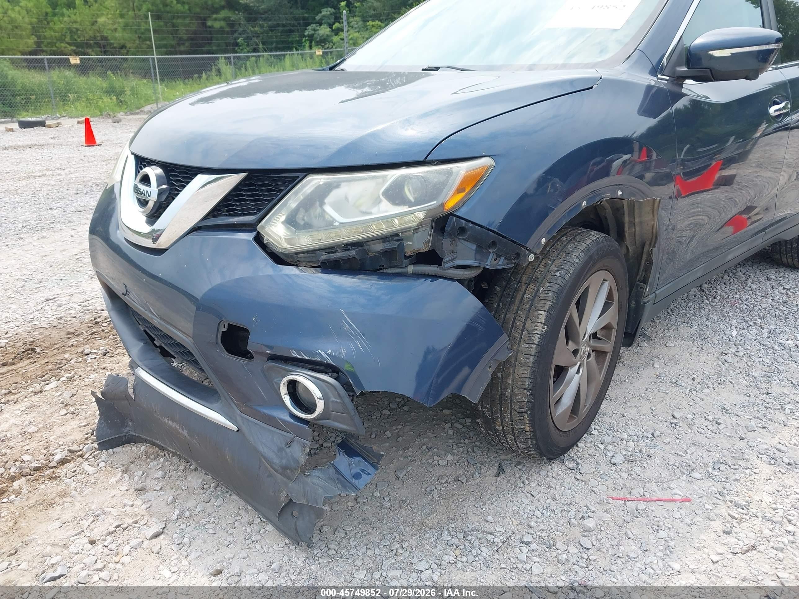 2015 Nissan Rogue Sl Синий vin: 5N1AT2MT2FC866538